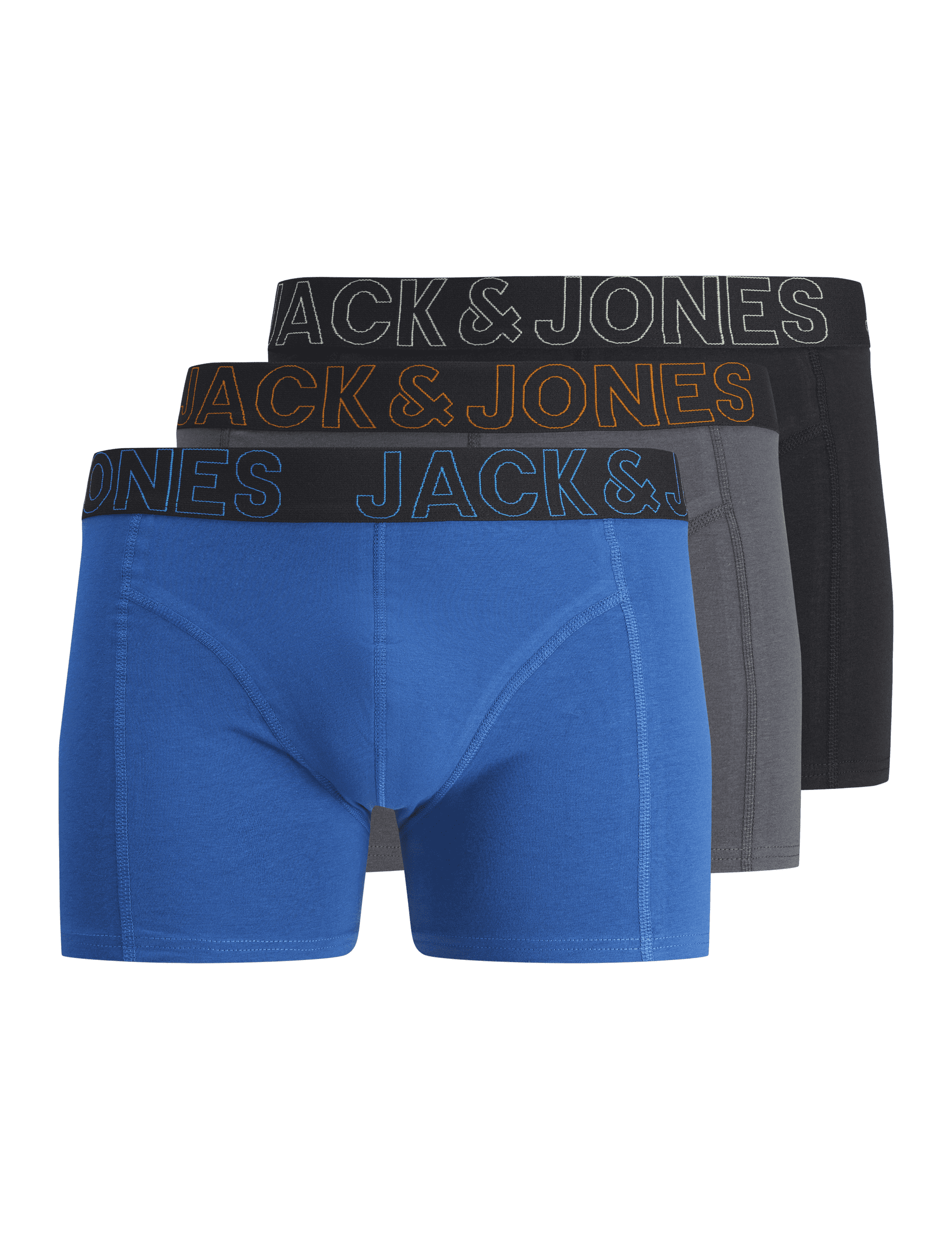 Jack & Jones Junior Boys 3pk Cotton Rich Trunks - 16y - Blue Mix, Blue Mix