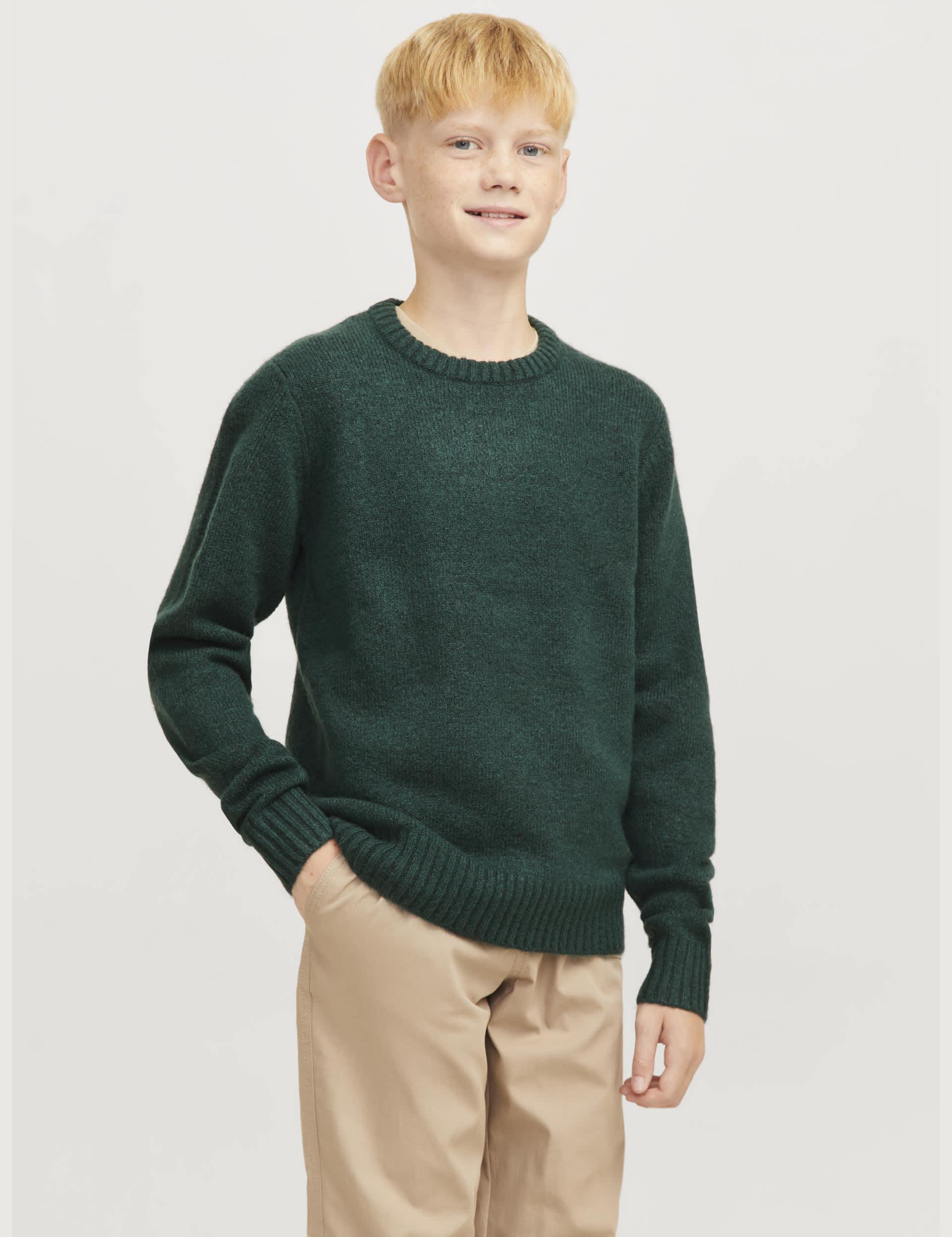 Jack & Jones Junior Boys Knitted Jumper (8-16 Yrs) - 16y - Green, Navy,Green