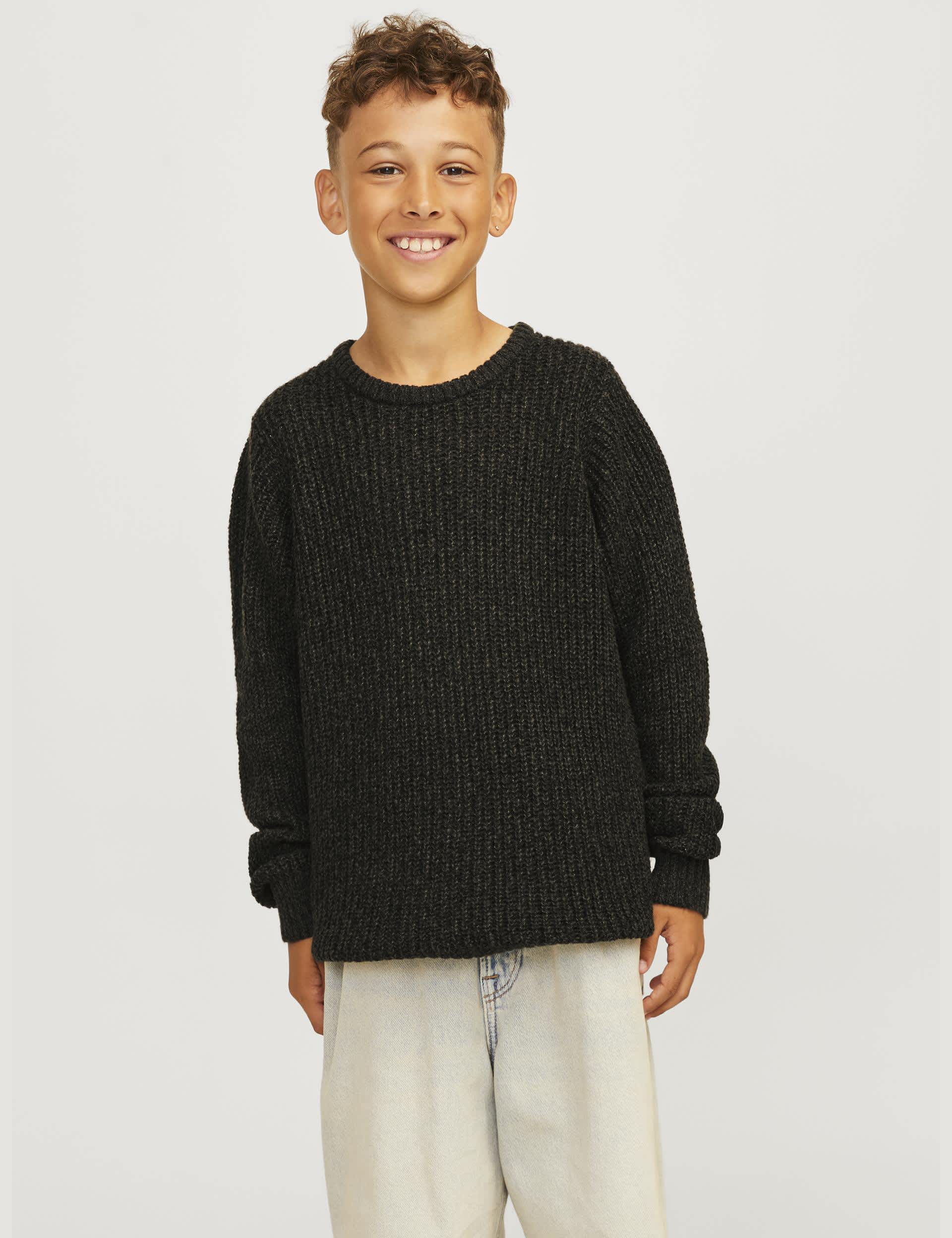 Jack & Jones Junior Boys Knitted Jumper (8-16 Yrs) - 16y - Grey, Grey,Black