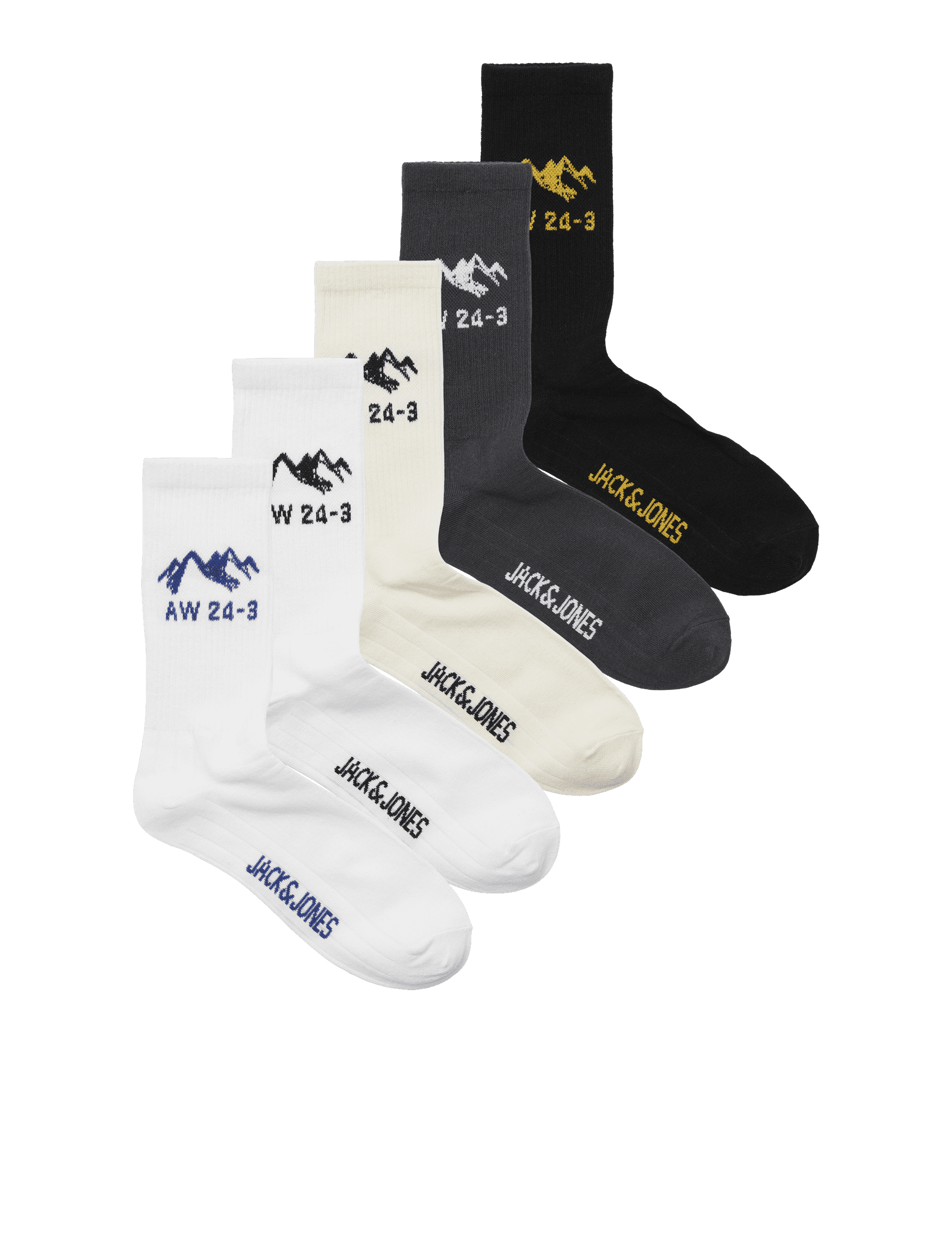 Jack & Jones Junior Boys 5pk Cotton Rich Sports Socks