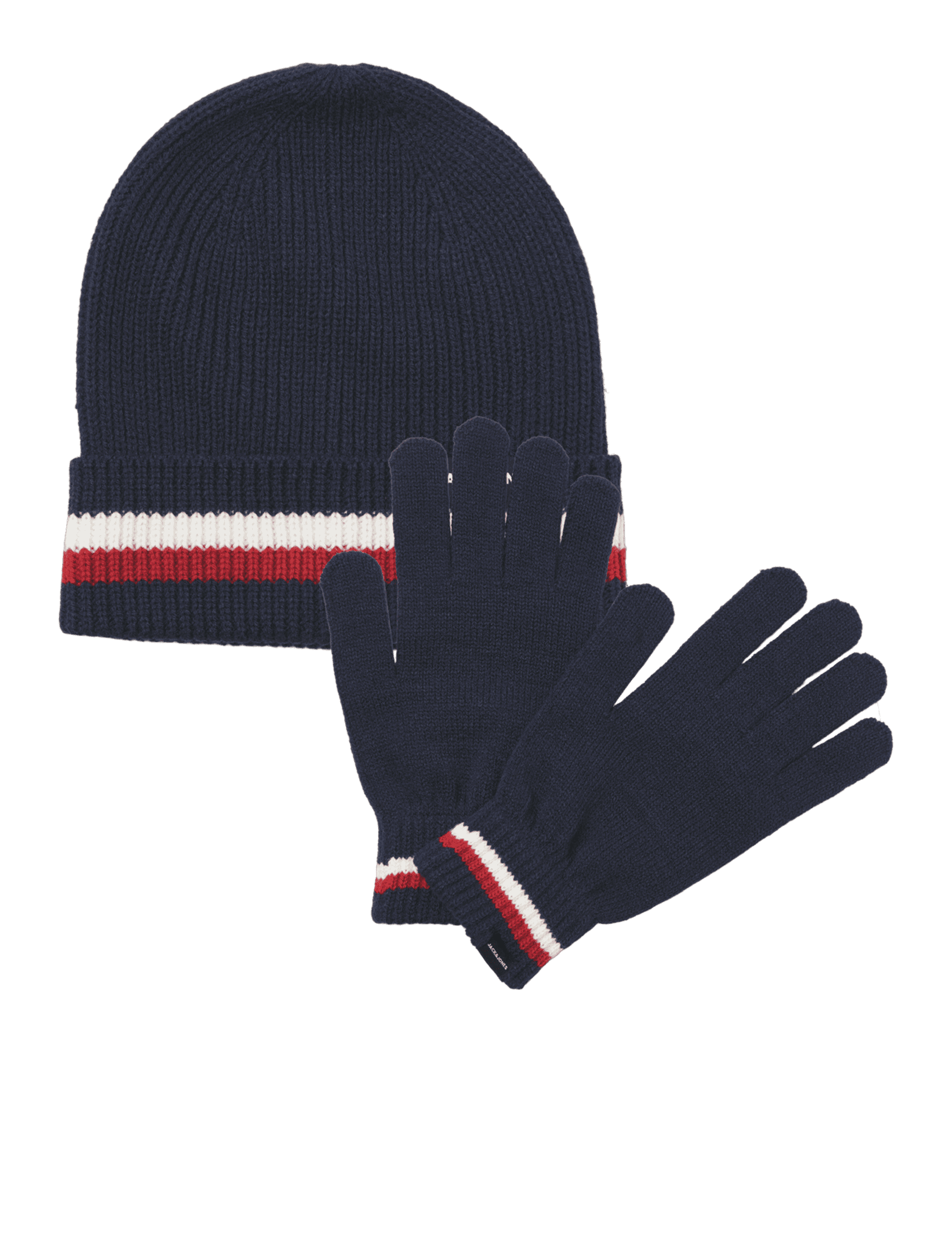 Jack & Jones Junior Kids Knitted Hat and Gloves Gift Set - L-XL - Navy, Navy