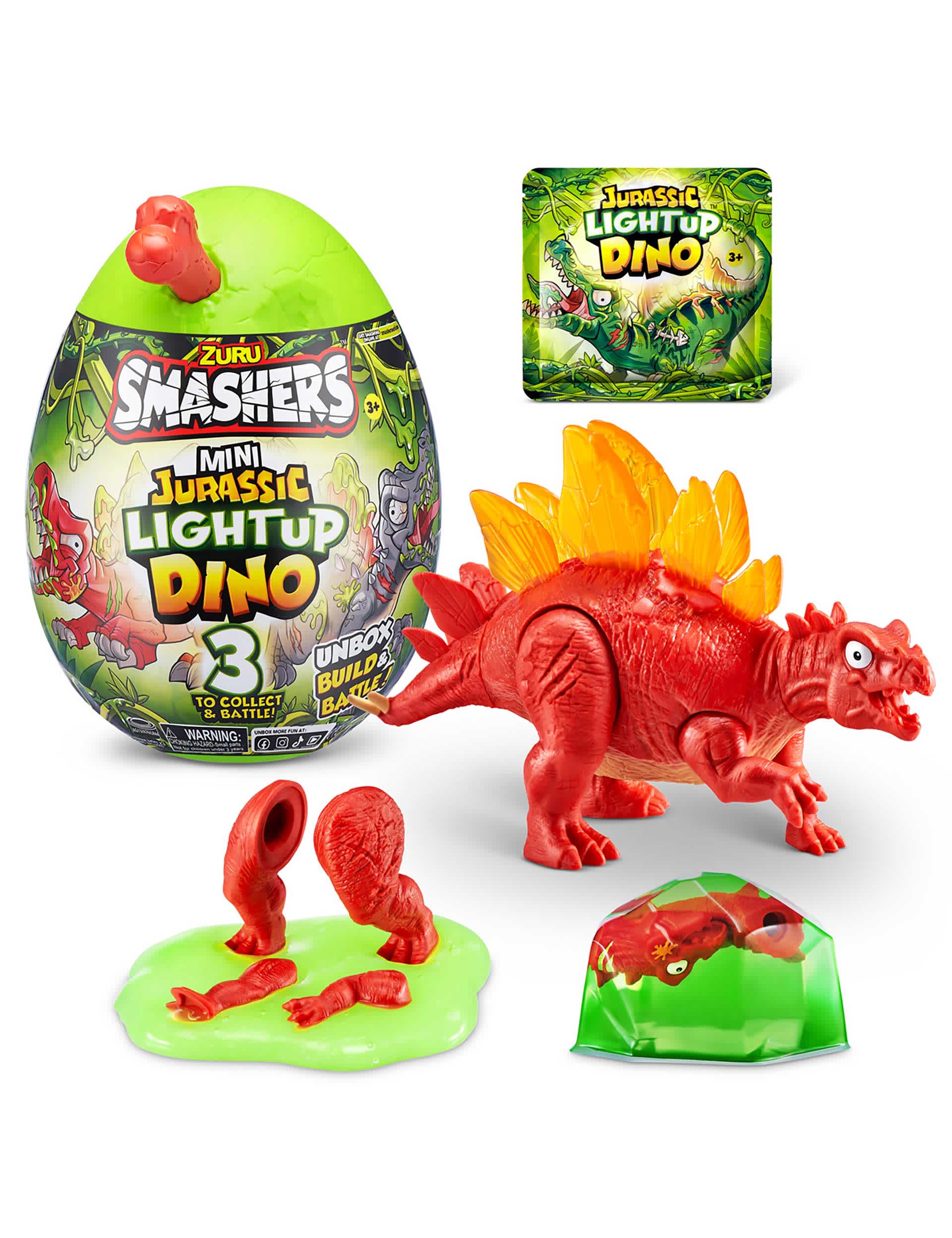 Zuru Snackles Smashers Mini Jurassic Light Up Dino Egg (3-6 Yrs)