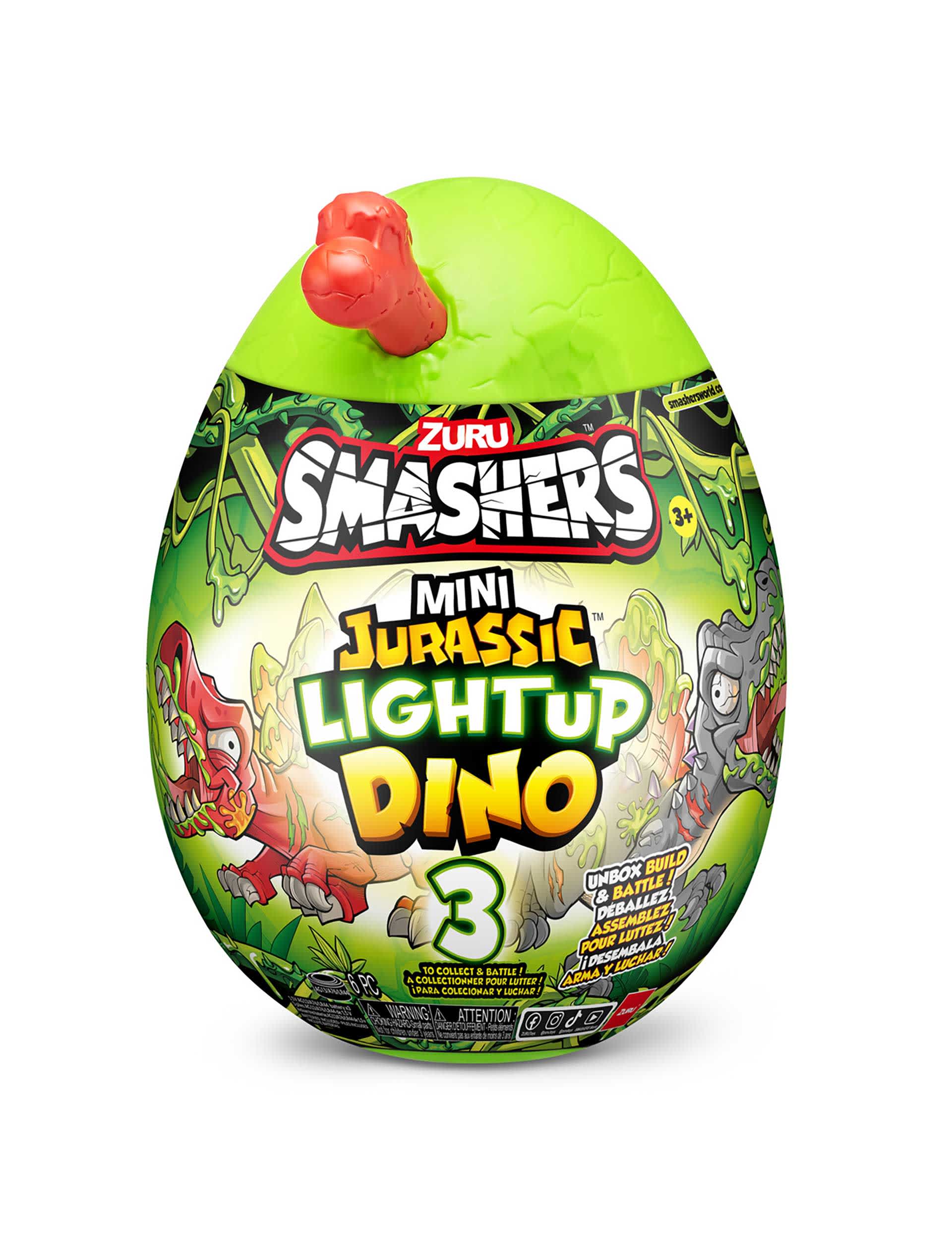 Zuru Snackles Smashers Mini Jurassic Light Up Dino Egg (3-6 Yrs)