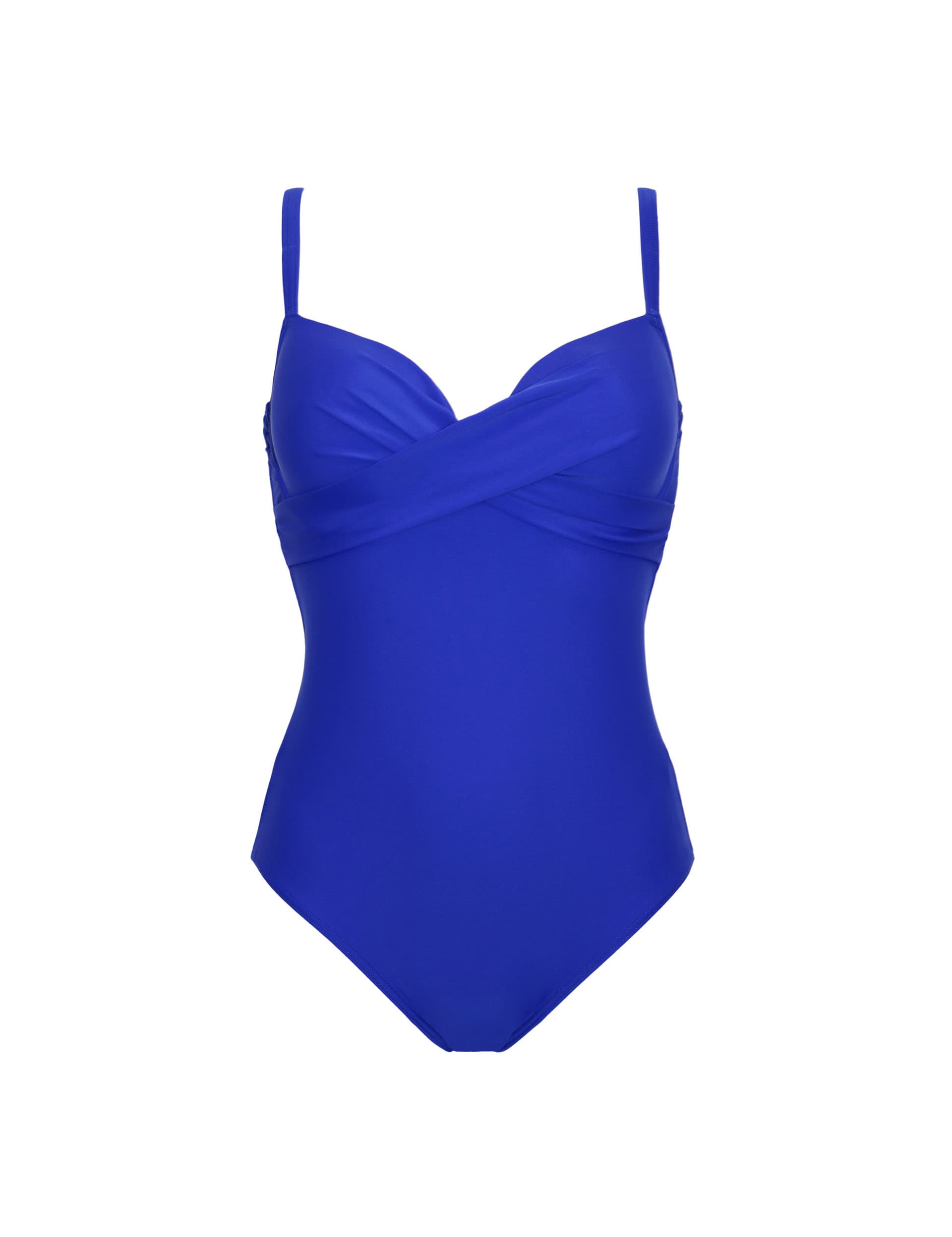 Pour Moi Women's U/W Twist Front Control Swimsuit (B-G) - 36C - Blue, Blue,Black,Red