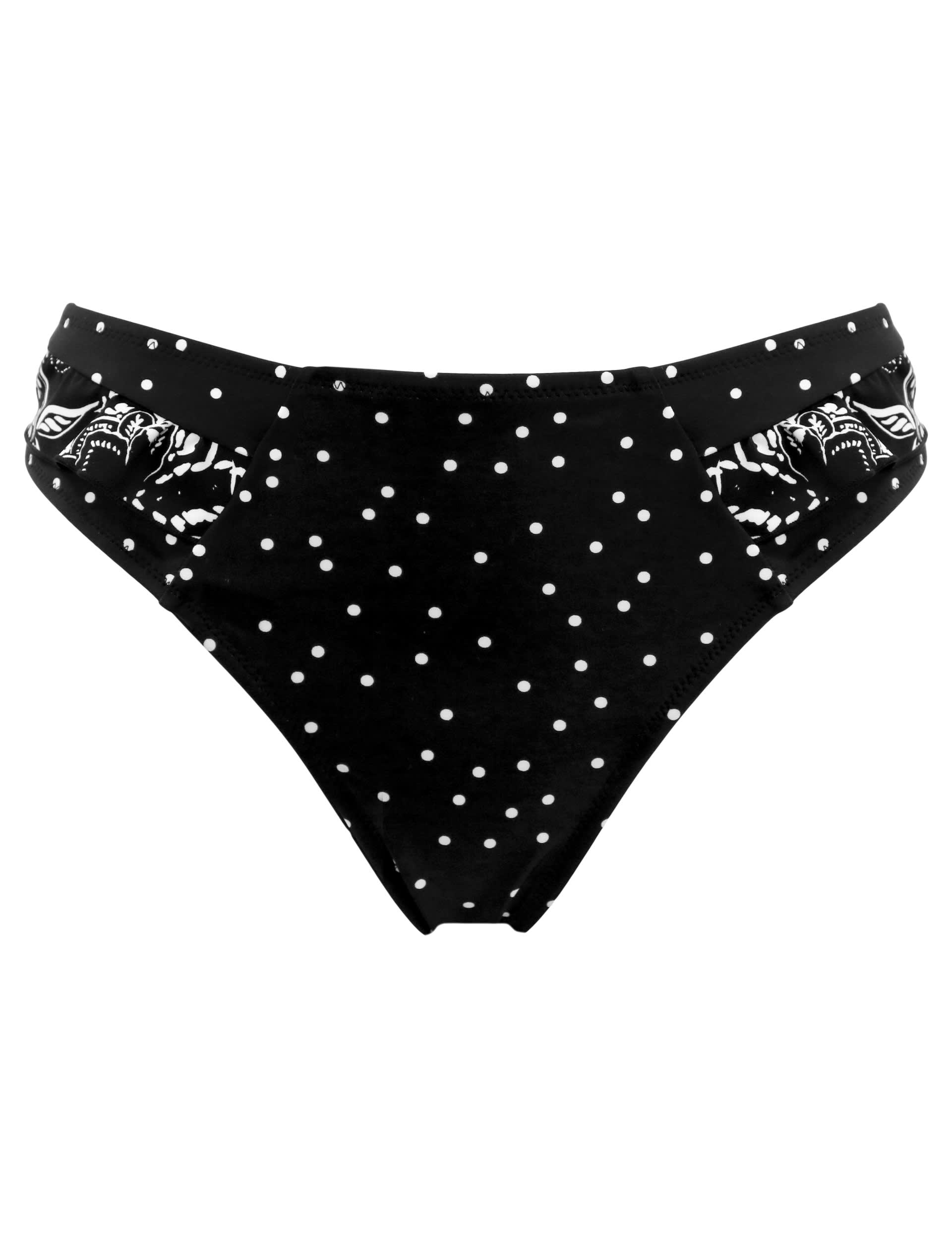 Pour Moi Women's Getaway Polka Dot Frill Bikini Bottoms - 12 - White/Black, White/Black