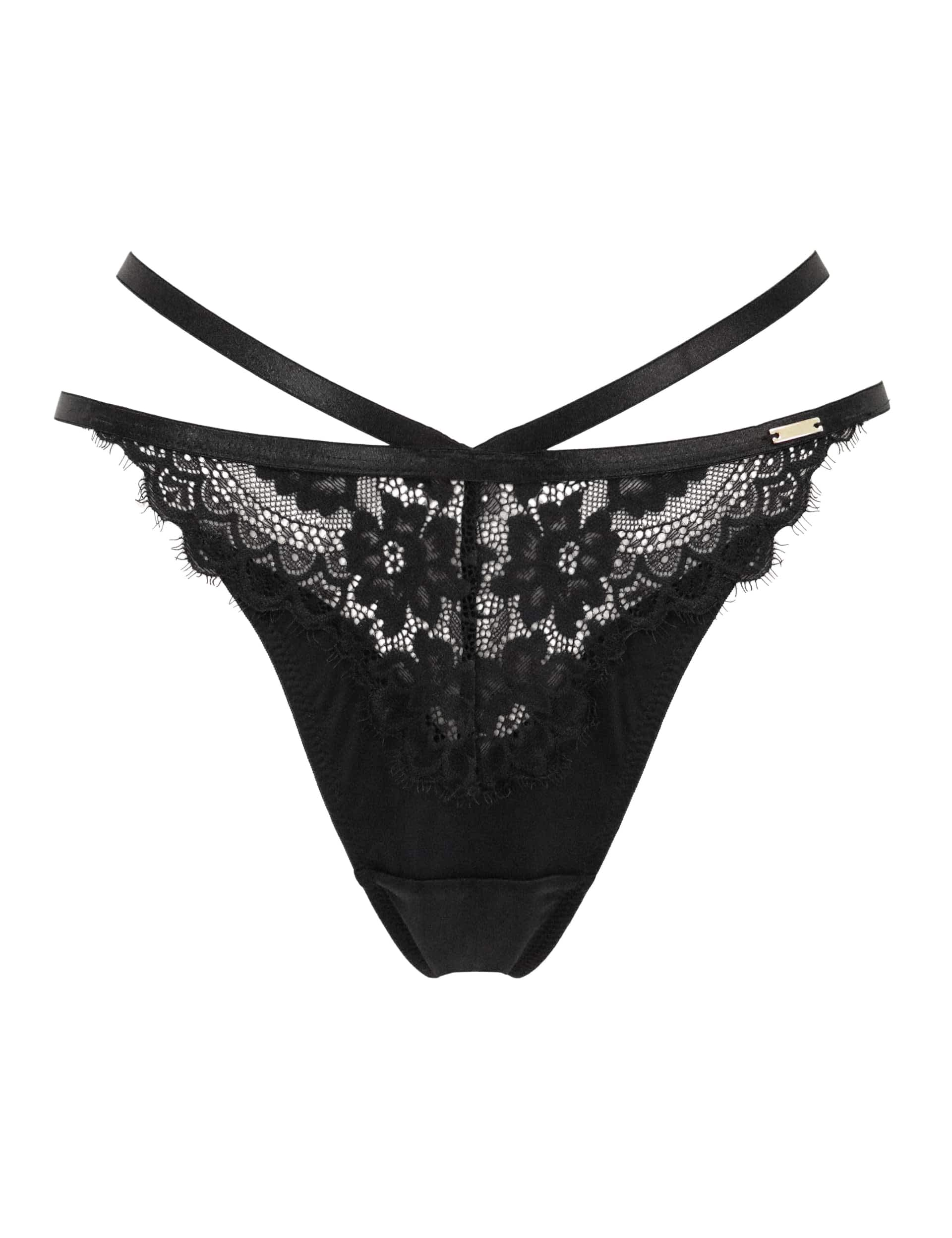 Pour Moi Women's India Lace Thong - 14 - Black, Black