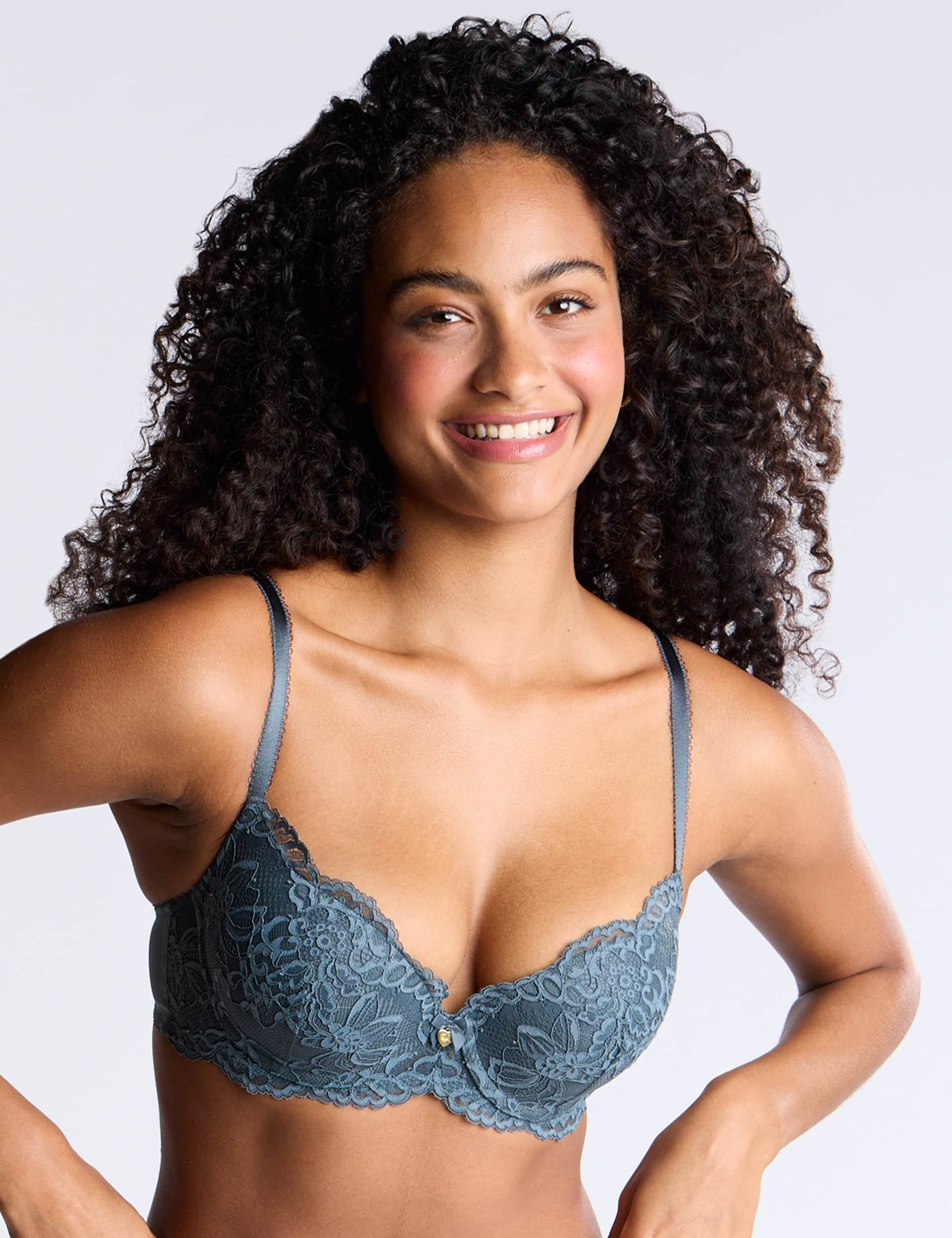 Boux Avenue Women's Billie Underwired Balconette Bra (A-E) - 34DD - Grey, Grey