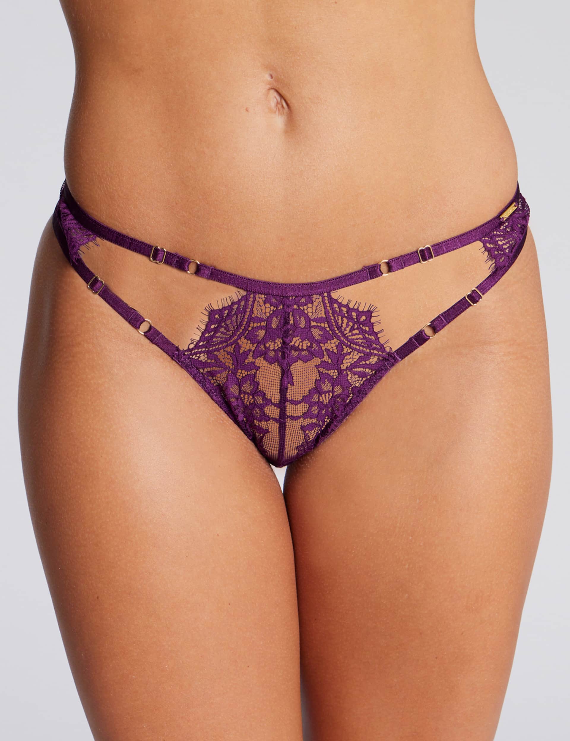 Boux Avenue Women's Elina Bumless Lace Brazilian Knickers