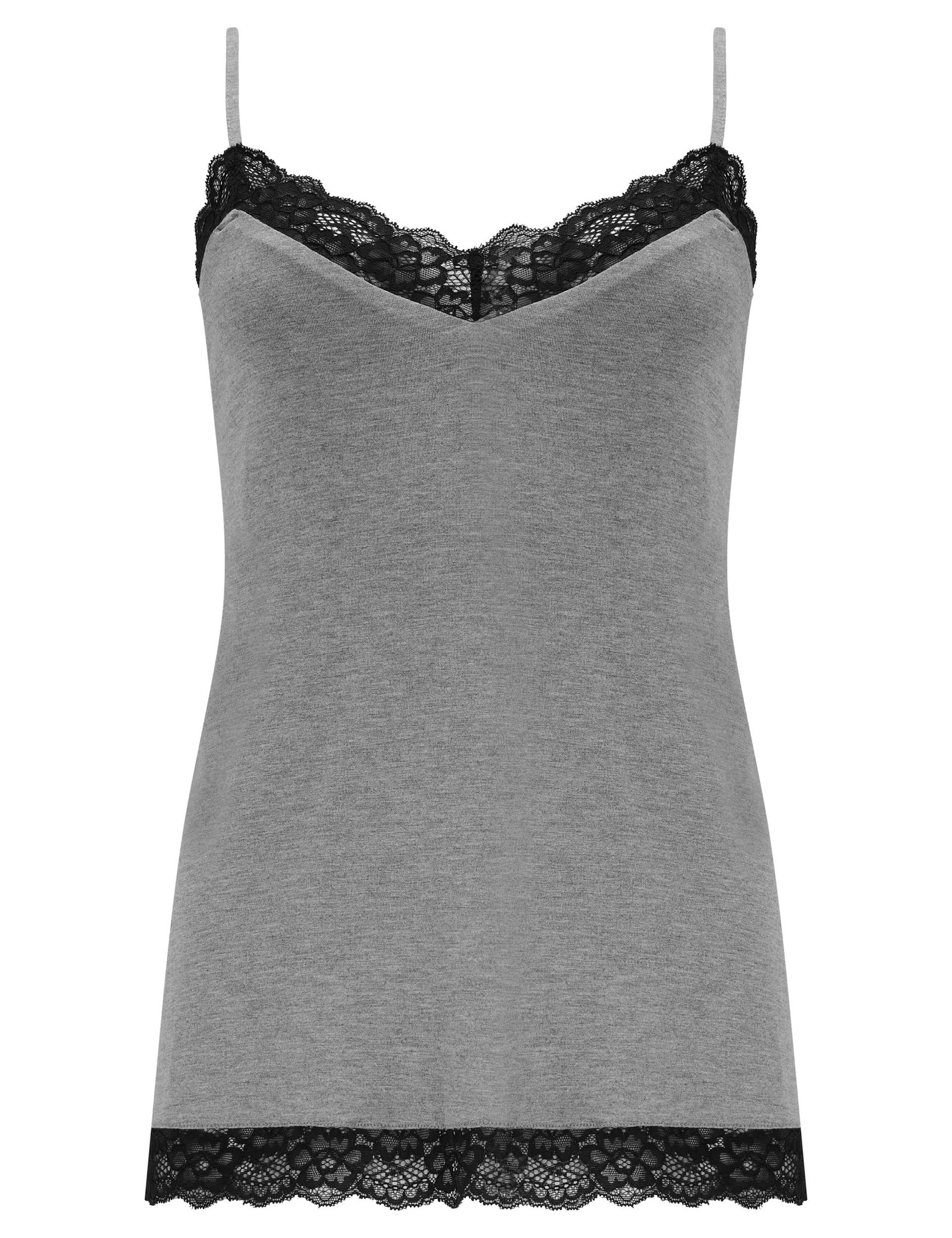 Pour Moi Women's Sofa Loves Lace Hidden Support Camisole - 12 - Grey Marl, Black,Grey Marl