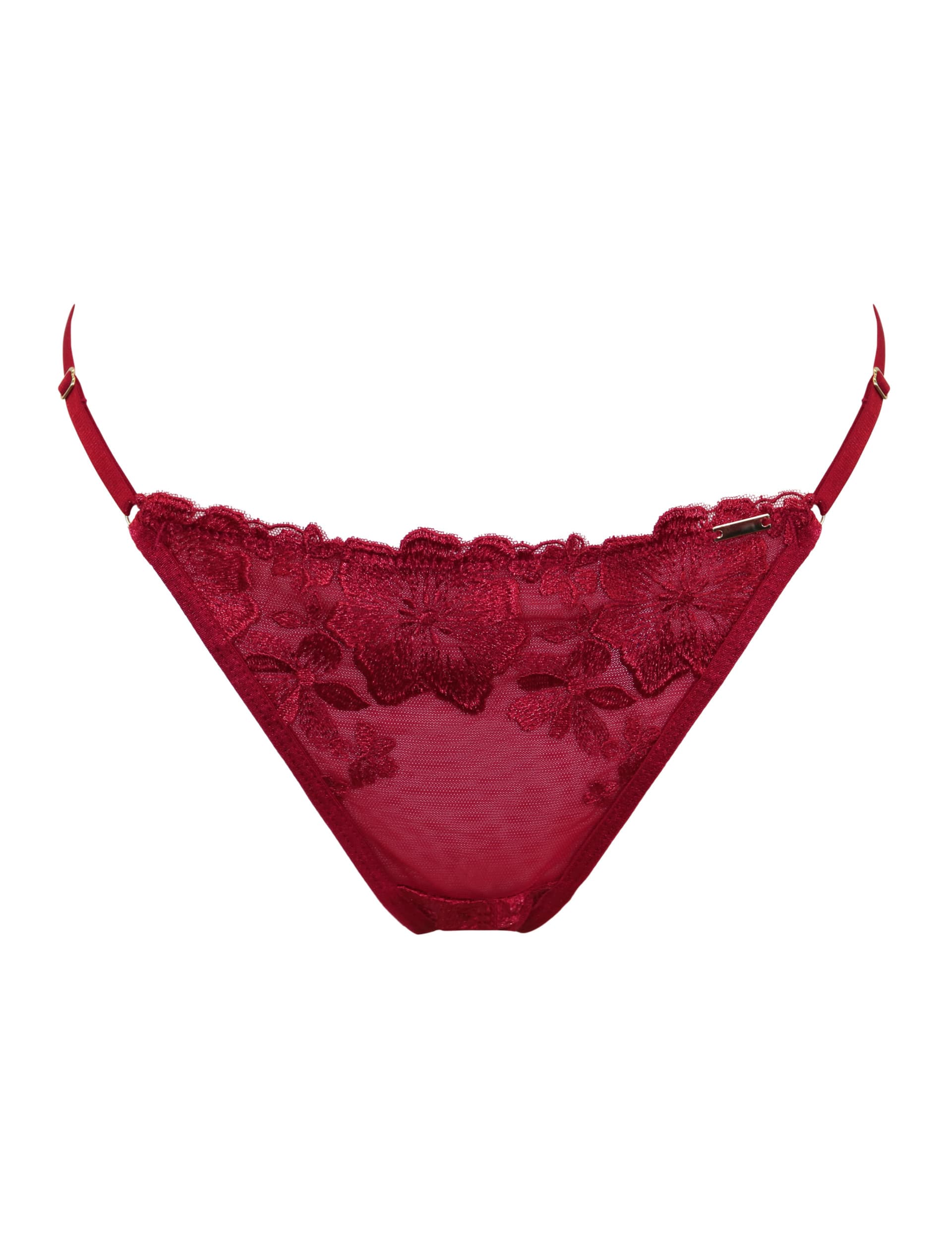 Pour Moi Women's India Lace Thong - 12 - Red, Red,Black,Neutral