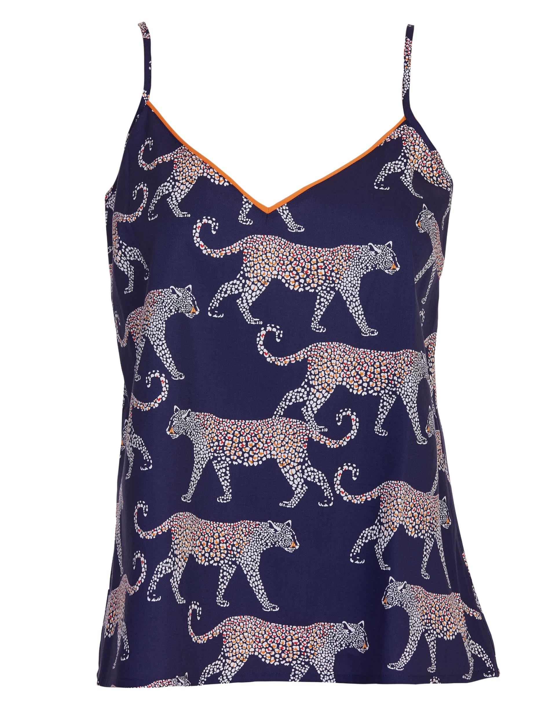 Cyberjammies Women's Cotton Rich Leopard Cami Top - 26 - Navy Mix, Navy Mix