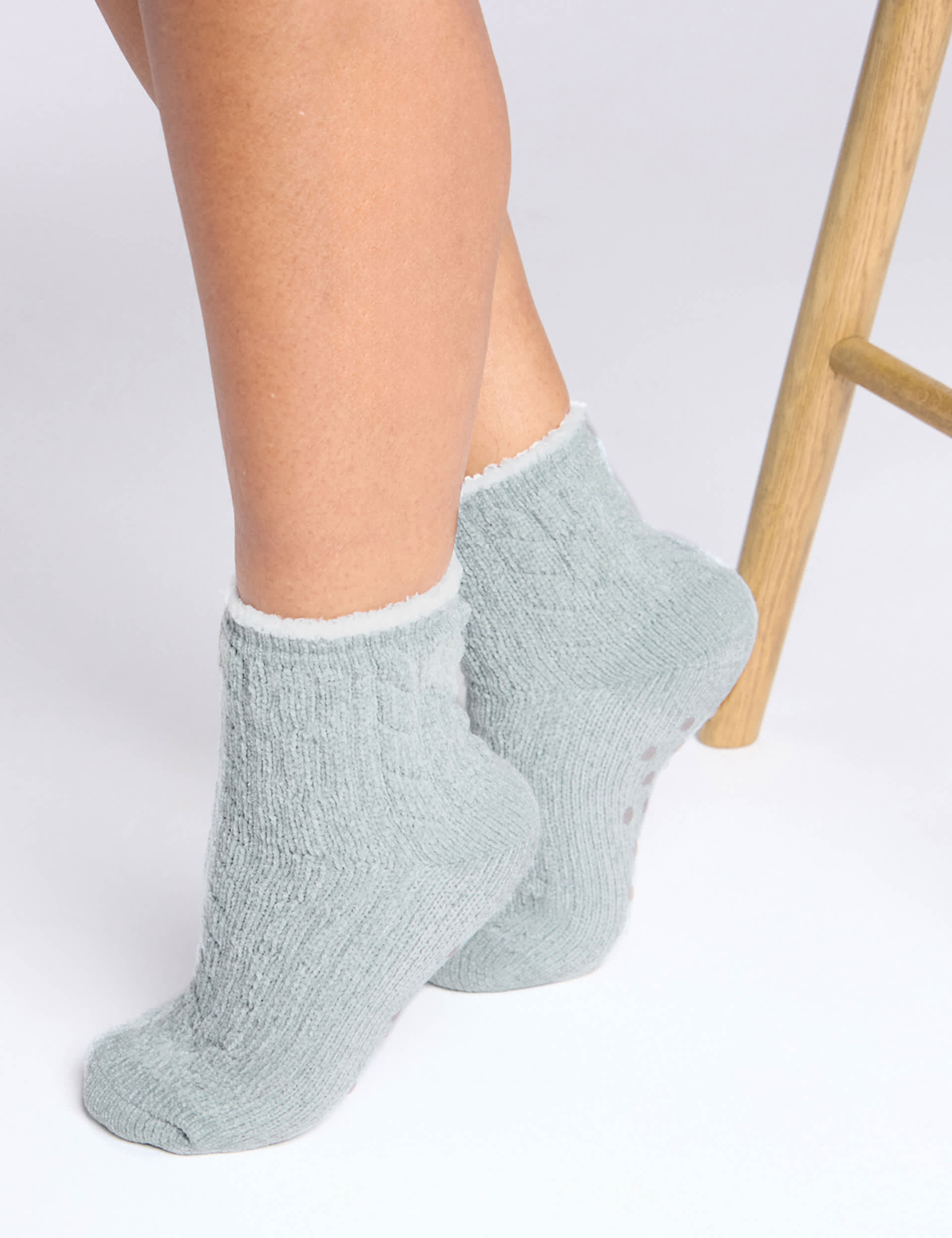 Boux Avenue Women's Cosy Cable Slipper Socks - Grey, Grey