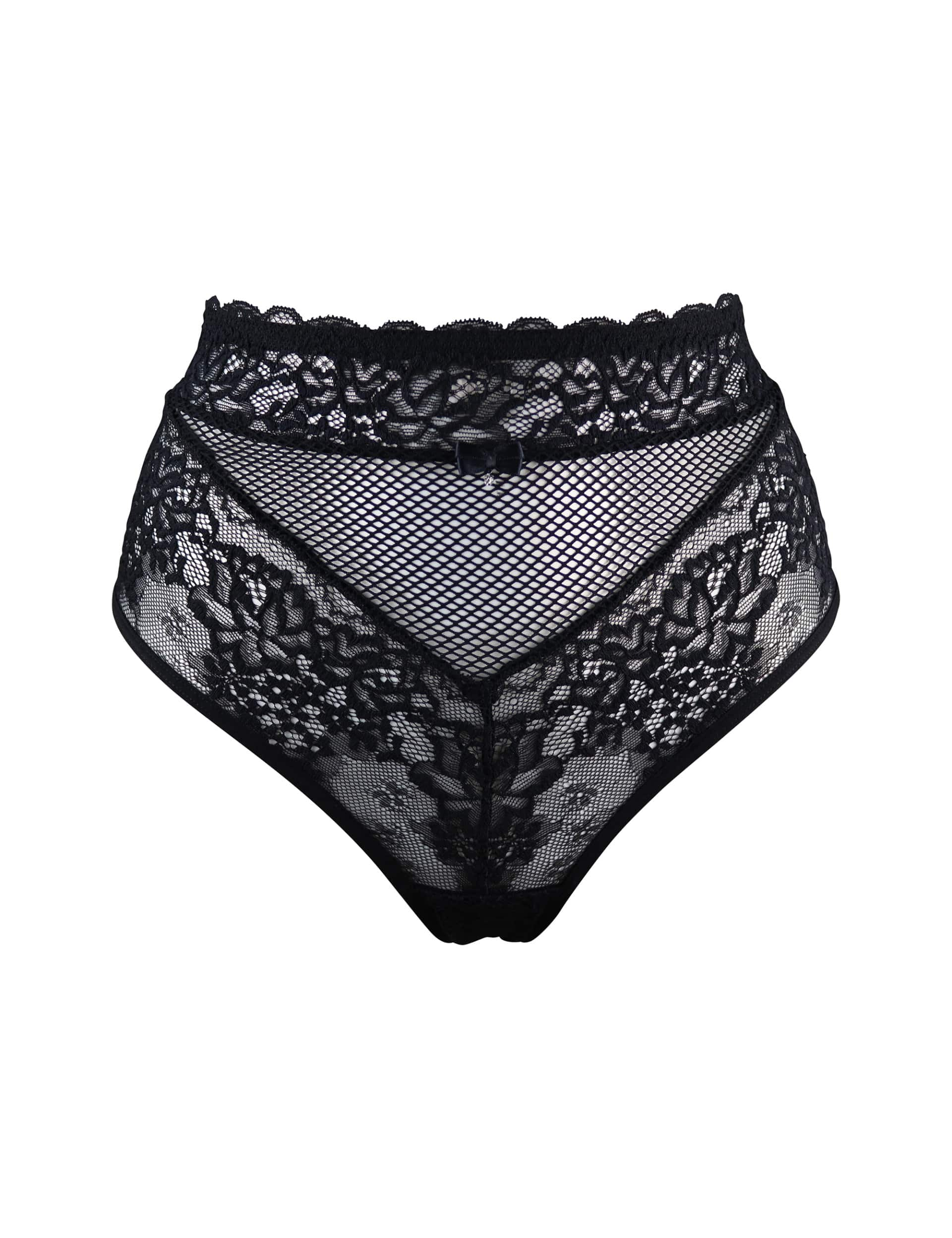 Pour Moi Women's Suspense Mesh & Lace Knickers - 8 - Black, Black