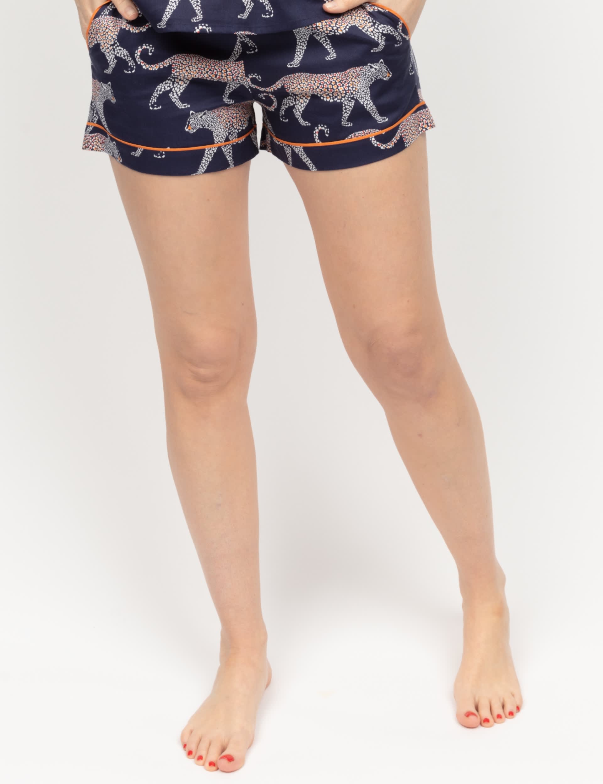 Cyberjammies Women's Cotton Modal Leopard Pyjama Shorts - 22 - Navy Mix, Navy Mix