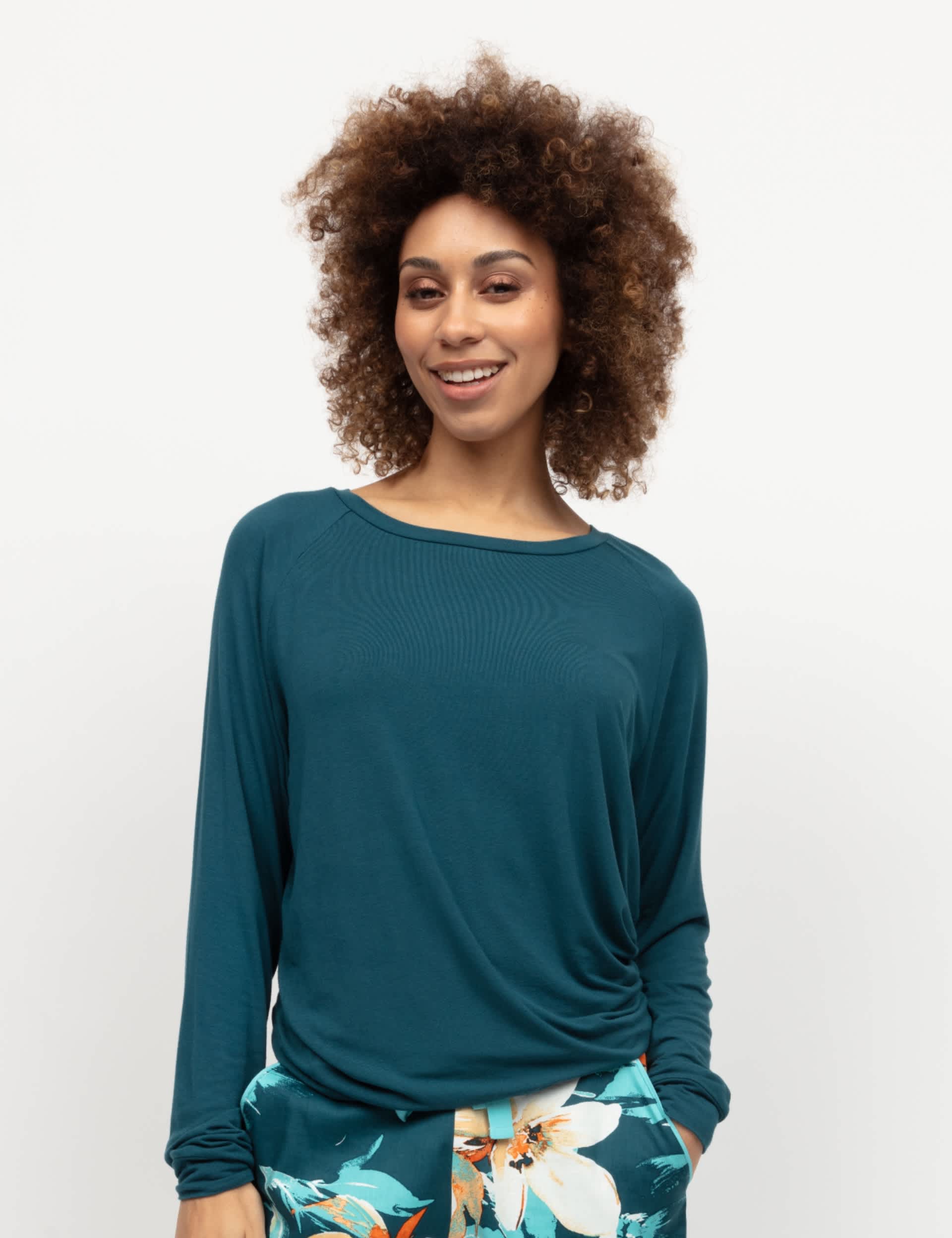 Cyberjammies Women's Modal Rich Pyjama Top - 10 - Teal, Teal