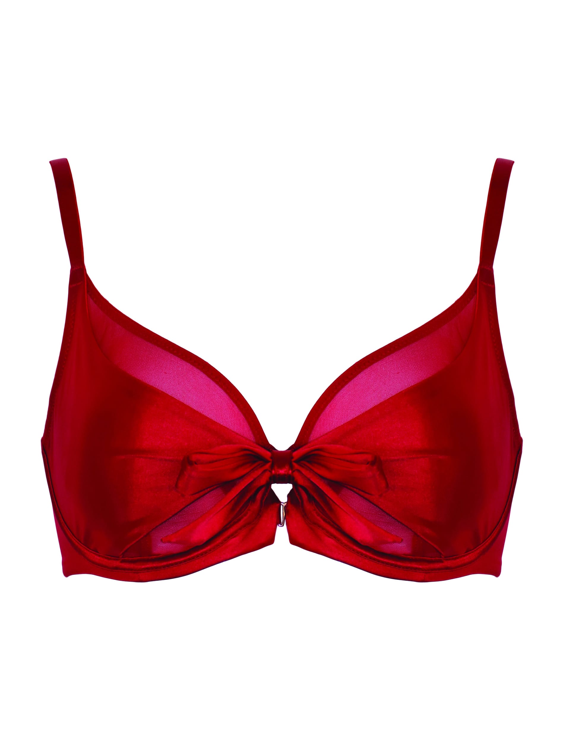 Pour Moi Women's All Yours Satin Wired Bra (B-G) - 34D, Red