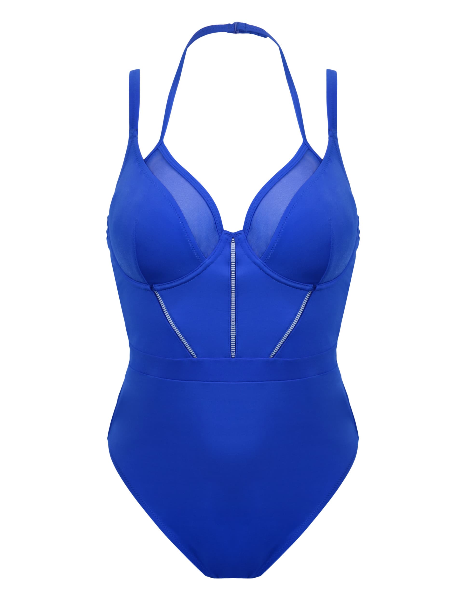 Pour Moi Women's Sydney Wired Plunge Swimsuit (C-G) - 34G - Blue, Black,Blue