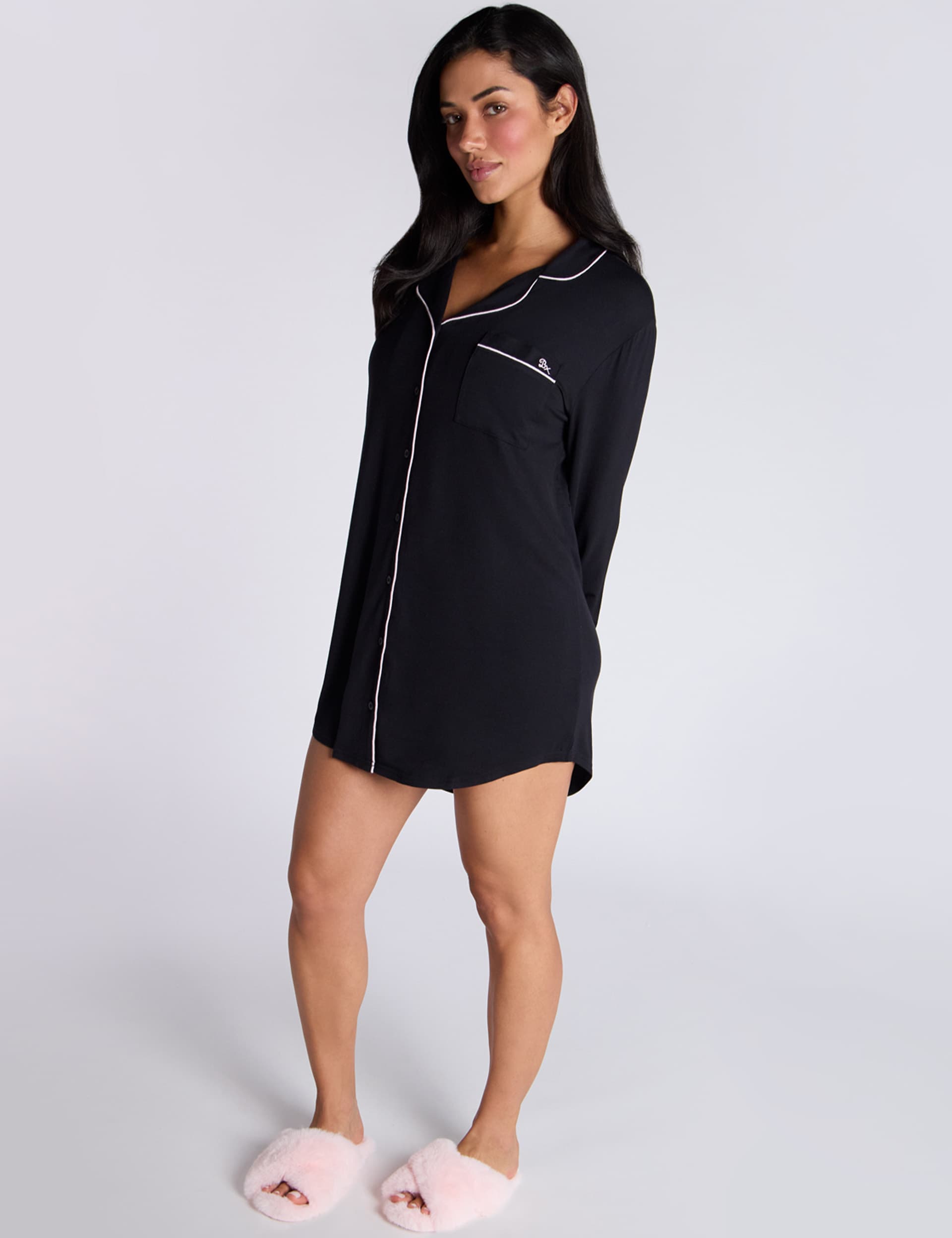 Boux Avenue Women's Modal Rich Nightshirt - 10 - Black, Black