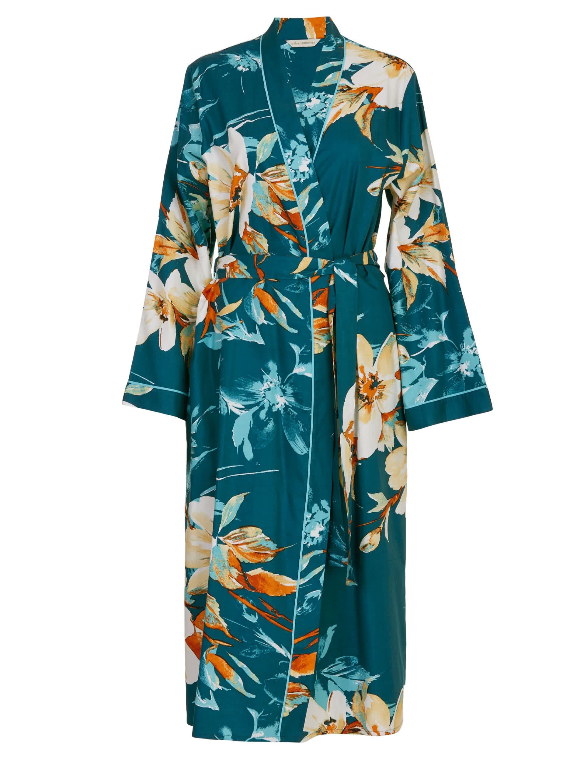 Cyberjammies Women's Floral Dressing Gown - 8 - Teal Mix, Teal Mix