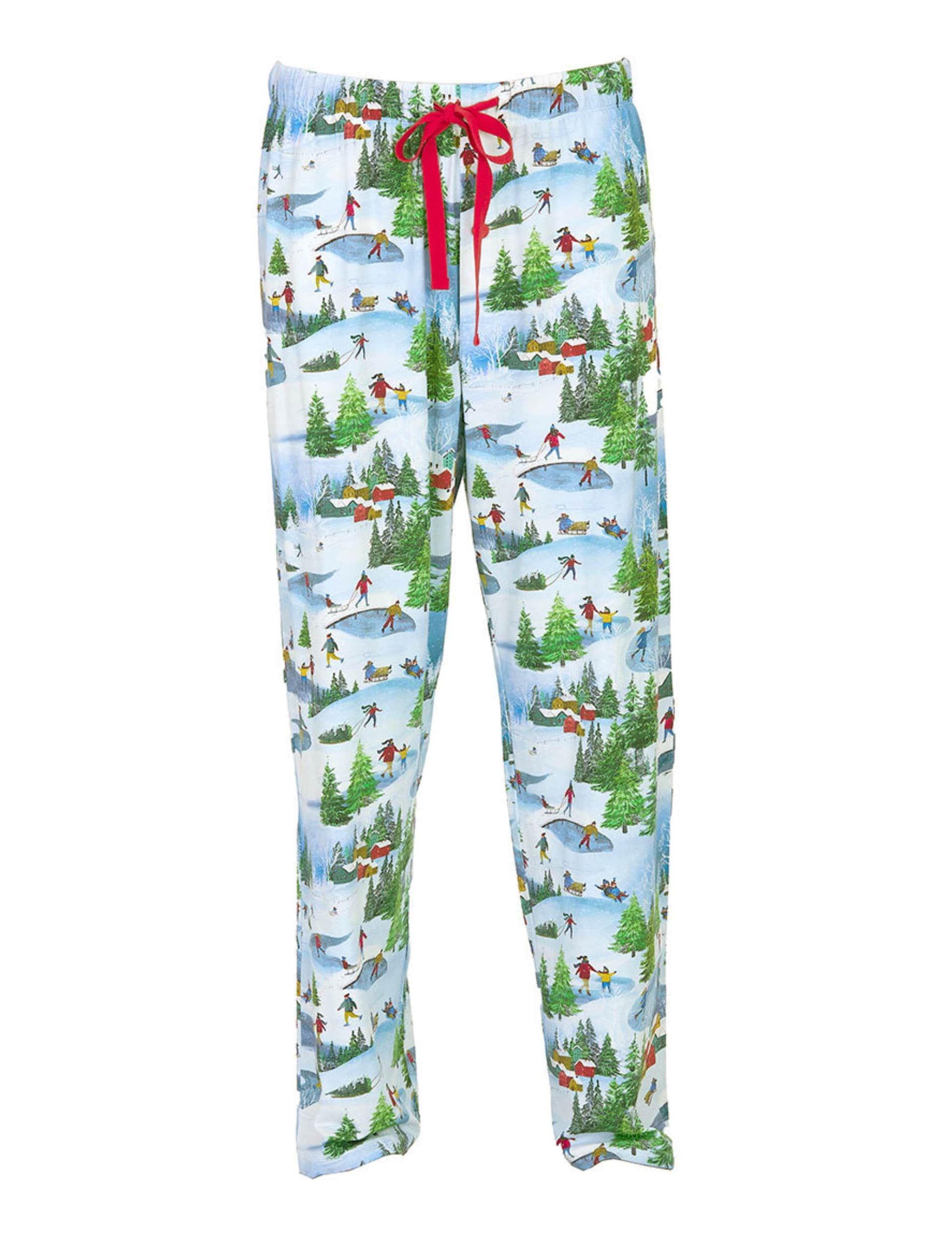 Cyberjammies Men's Family Cotton Modal Blend Winter Print Pyjama Bottoms - White Mix, White Mix