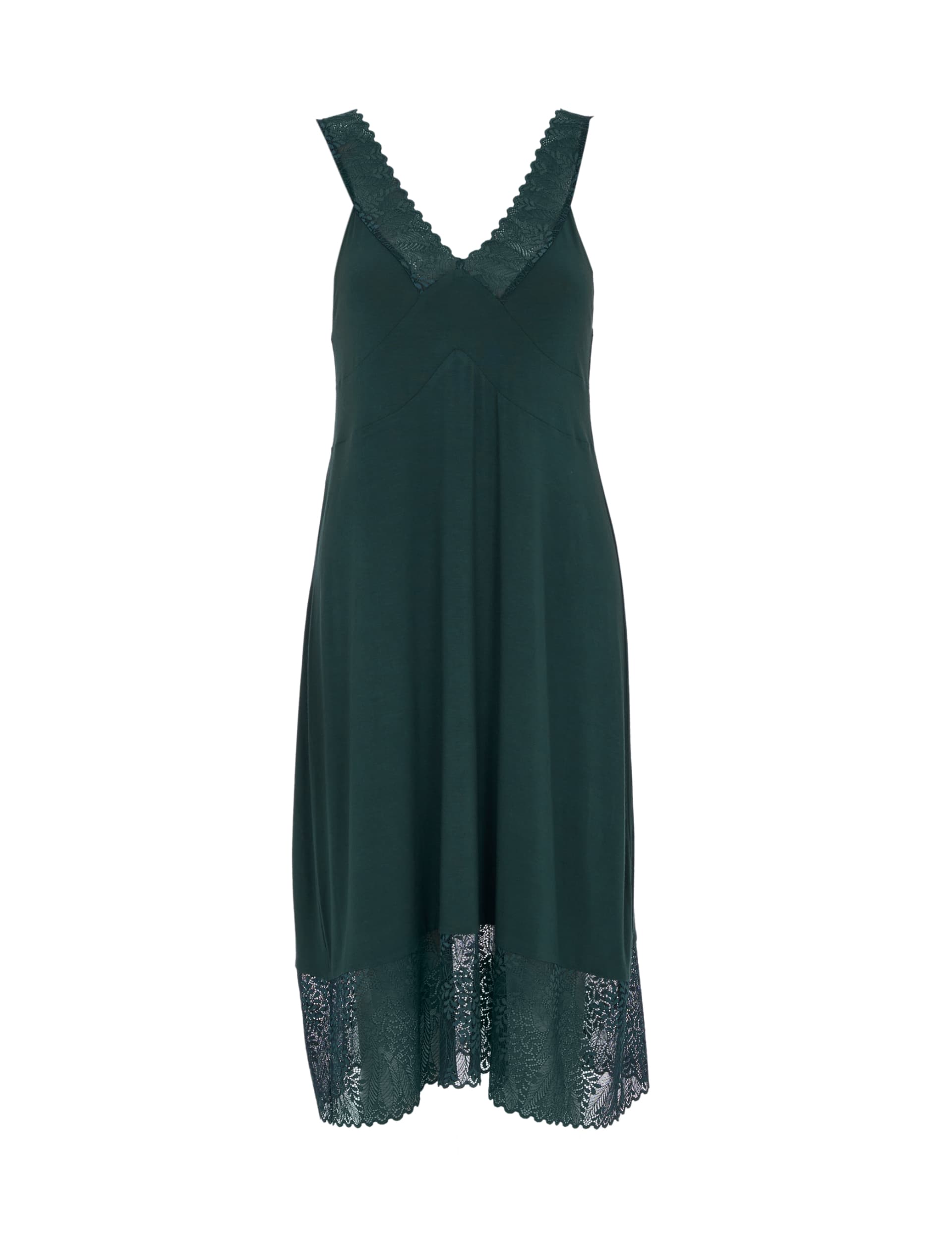 Cyberjammies Women's Jersey Lace Trim Nightdress - 14 - Emerald, Emerald