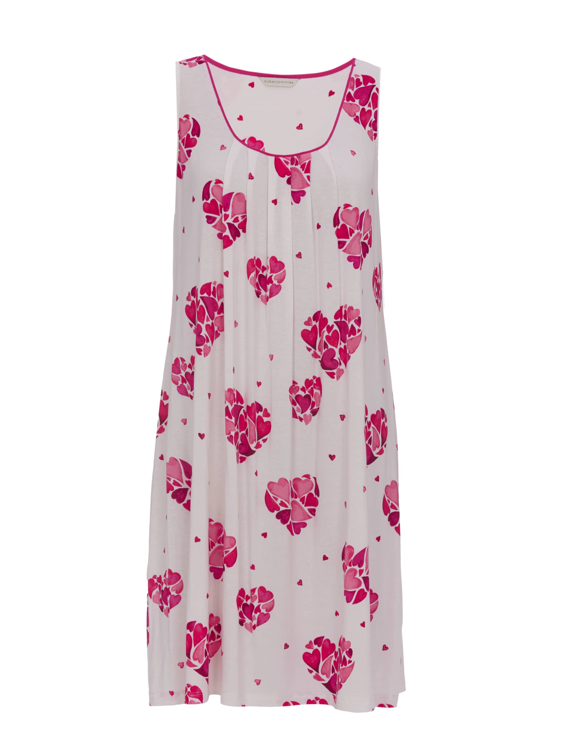 Cyberjammies Women's Jersey Valentines Heart Print Nightdress - 26 - White Mix, White Mix