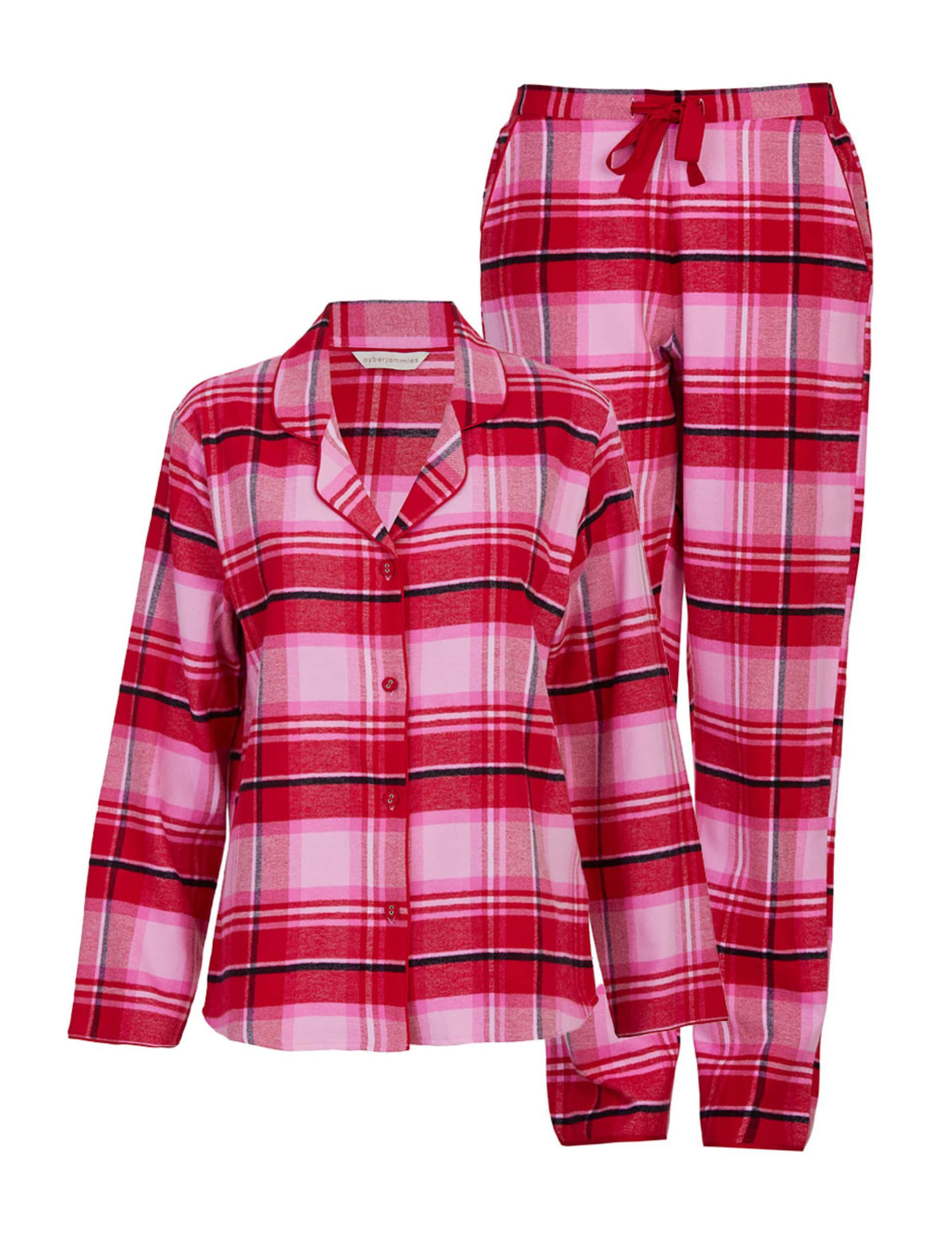 Cyberjammies Women's Family Pure Cotton Checked Print Pyjama Set - 20 - Red Mix, Red Mix