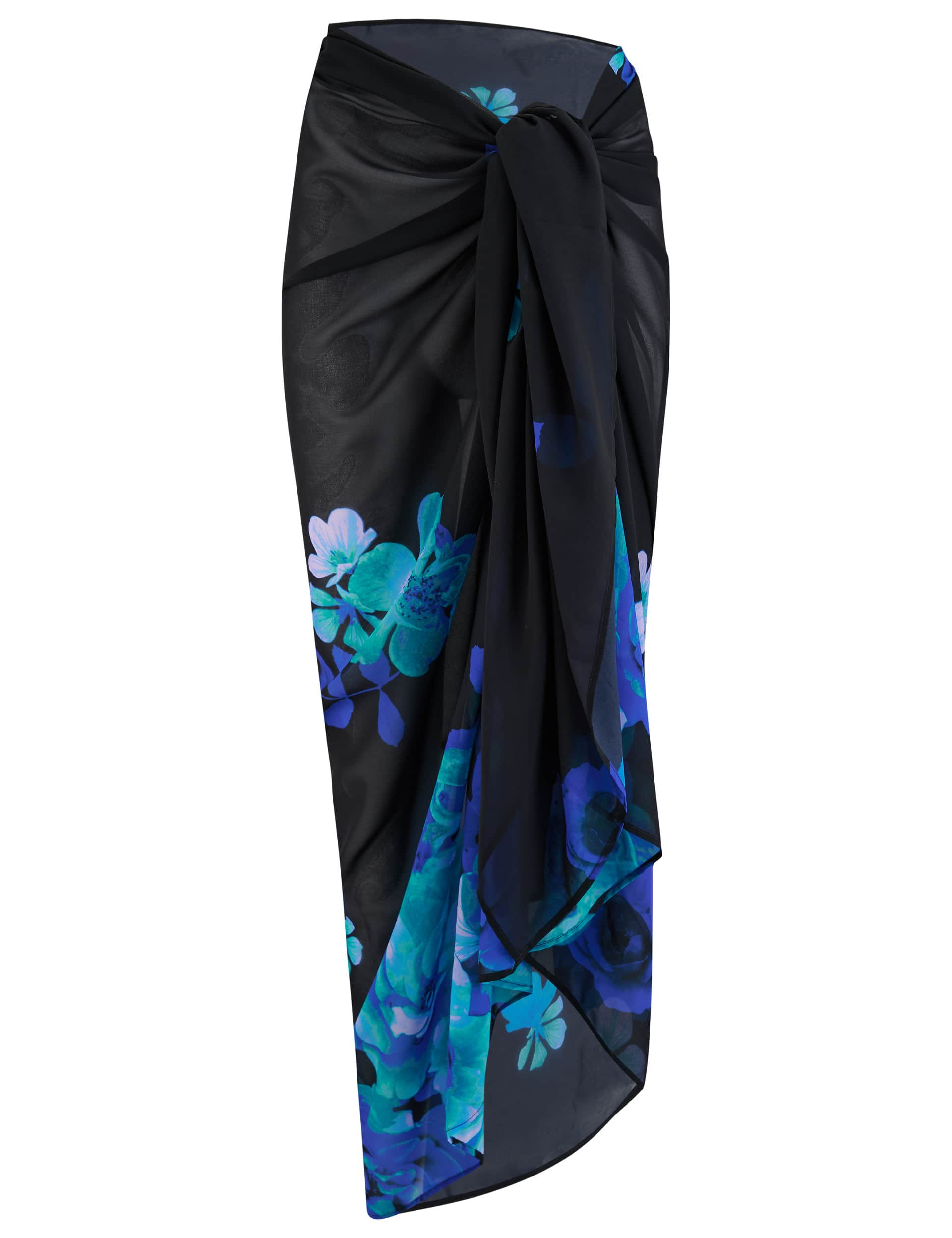 Pour Moi Women's Woven Floral Sarong - L-XL - Black Mix, Black Mix