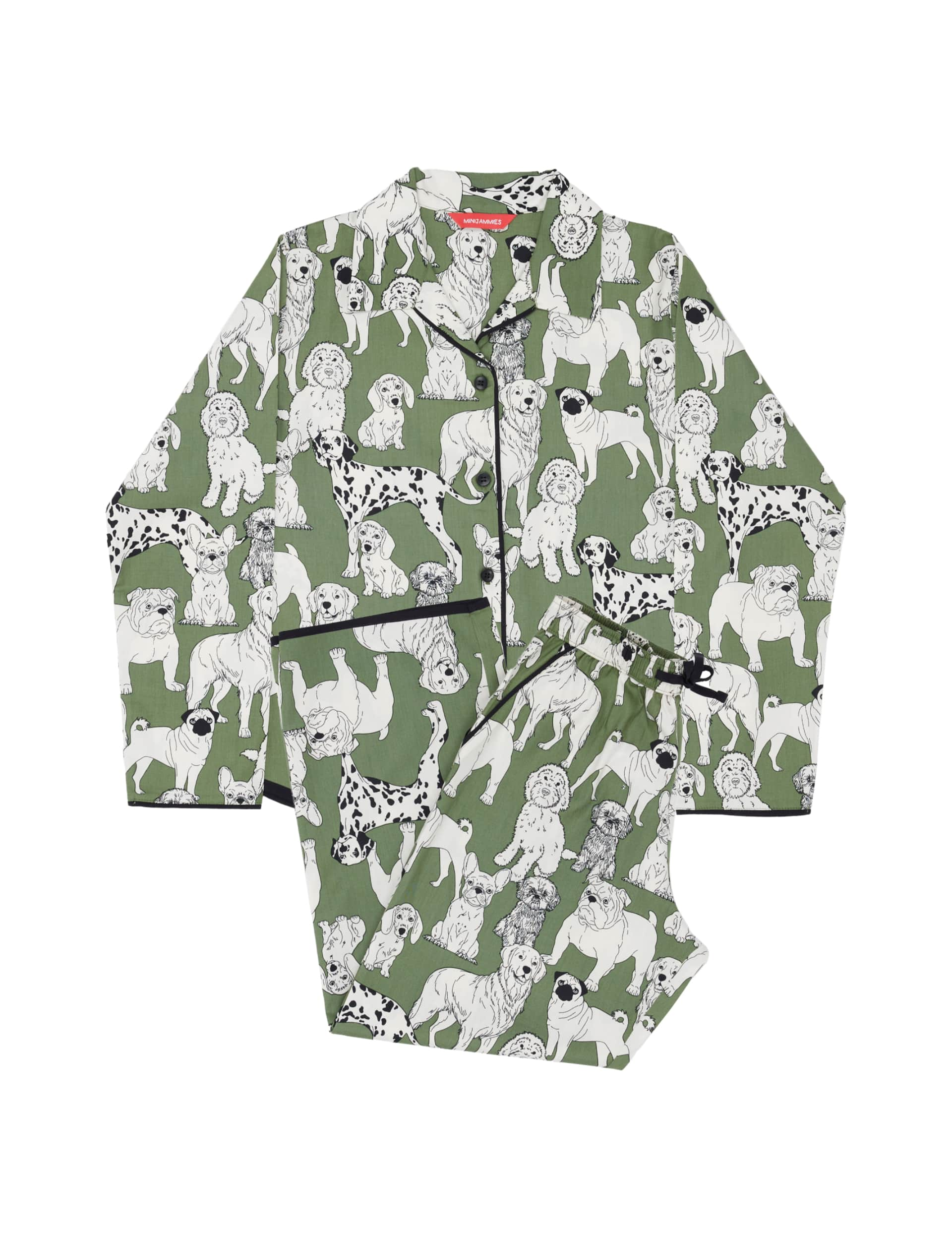 Cyberjammies Girls Cotton Rich Dog Pyjamas (2-13 Yrs) - 6-7 Y - Green Mix, Green Mix