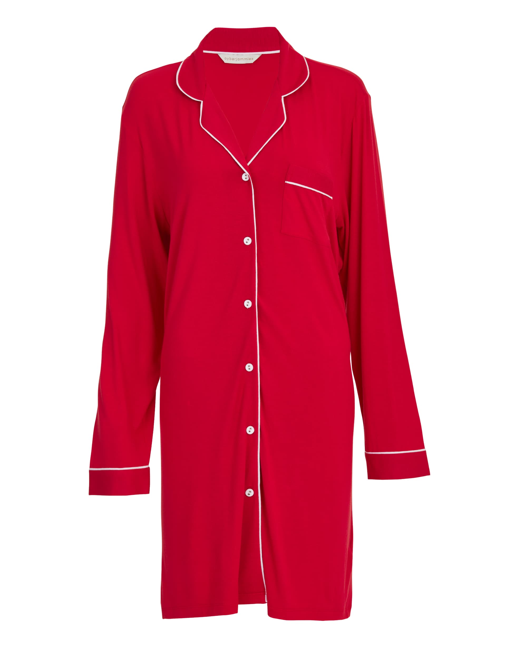 Cyberjammies Women's Modal Rich Collared Nightshirt - 6, Red