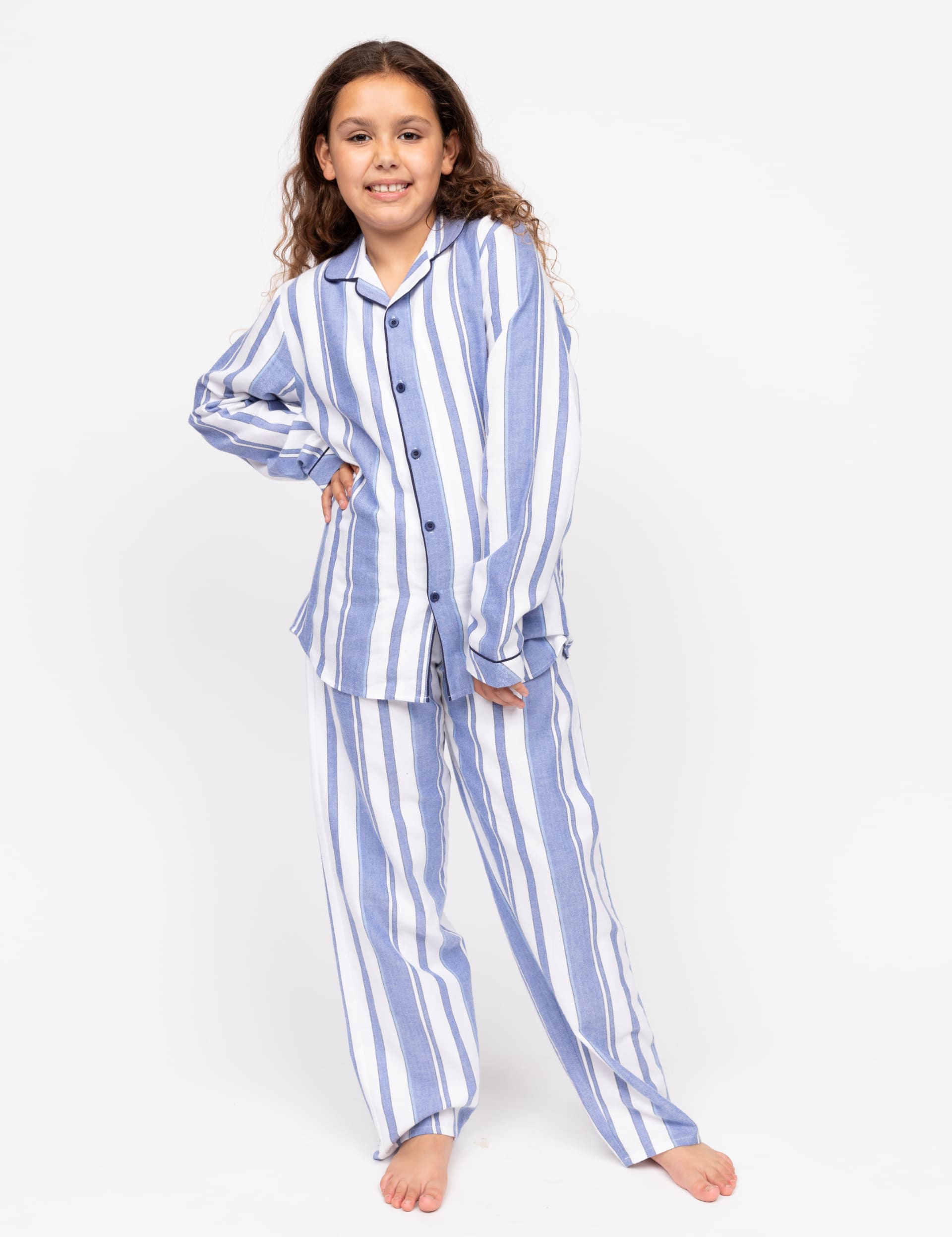 Cyberjammies Pure Cotton Striped Pyjamas (2-13 Yrs) - 12-13 - Blue Mix, Blue Mix