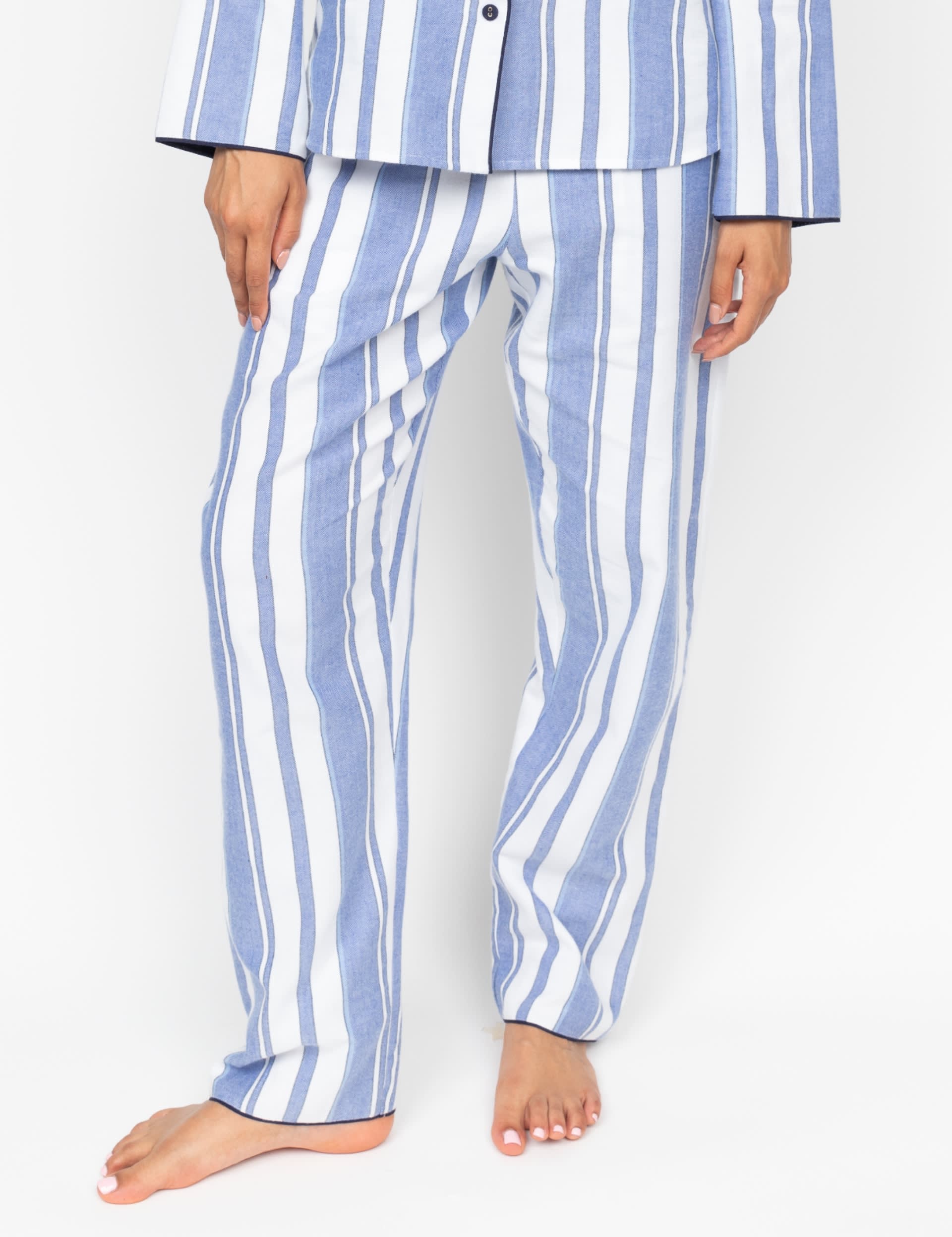 Cyberjammies Women's Pure Cotton Striped Pyjama Bottoms - 16 - Blue Mix, Blue Mix