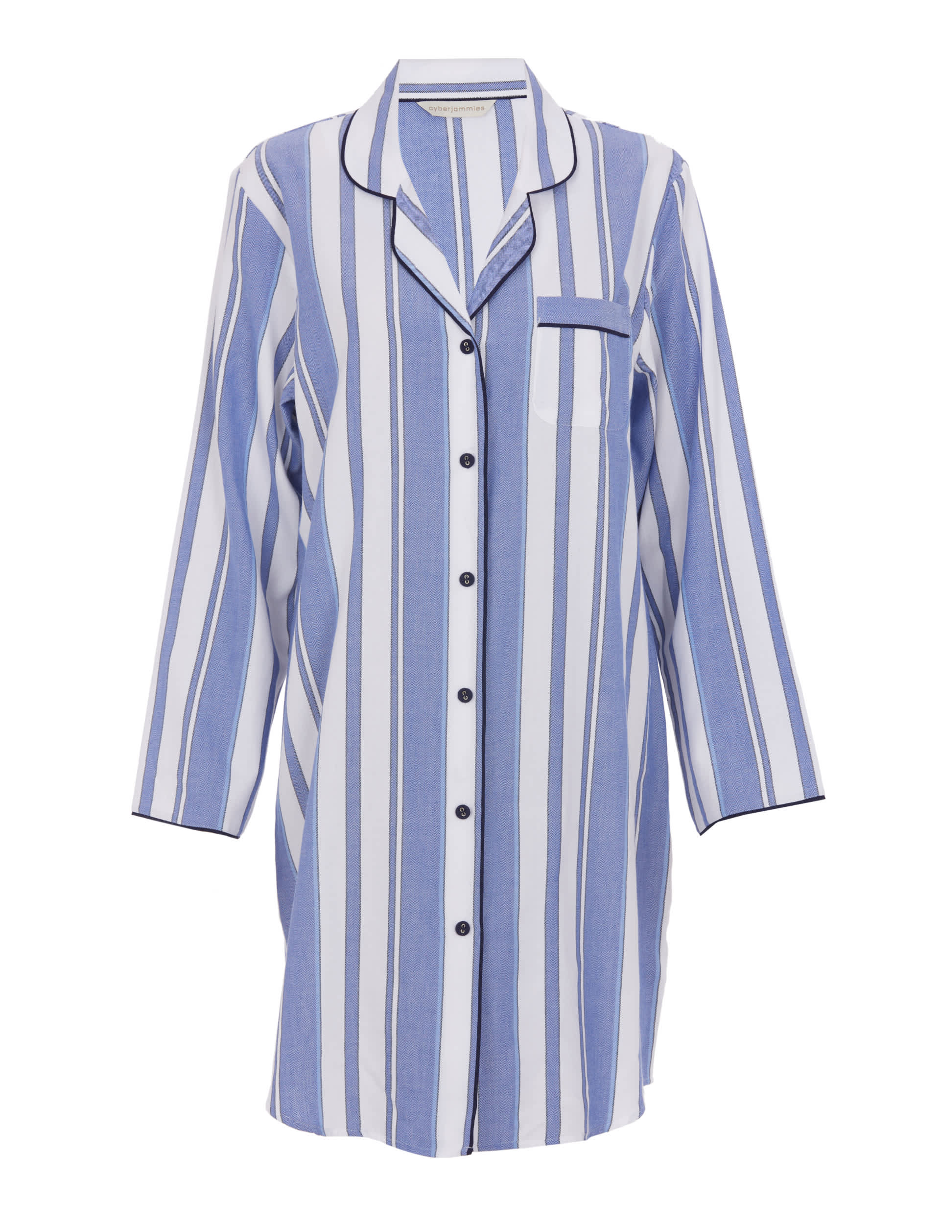 Cyberjammies Women's Pure Cotton Striped Nightshirt - 22 - Blue Mix, Blue Mix