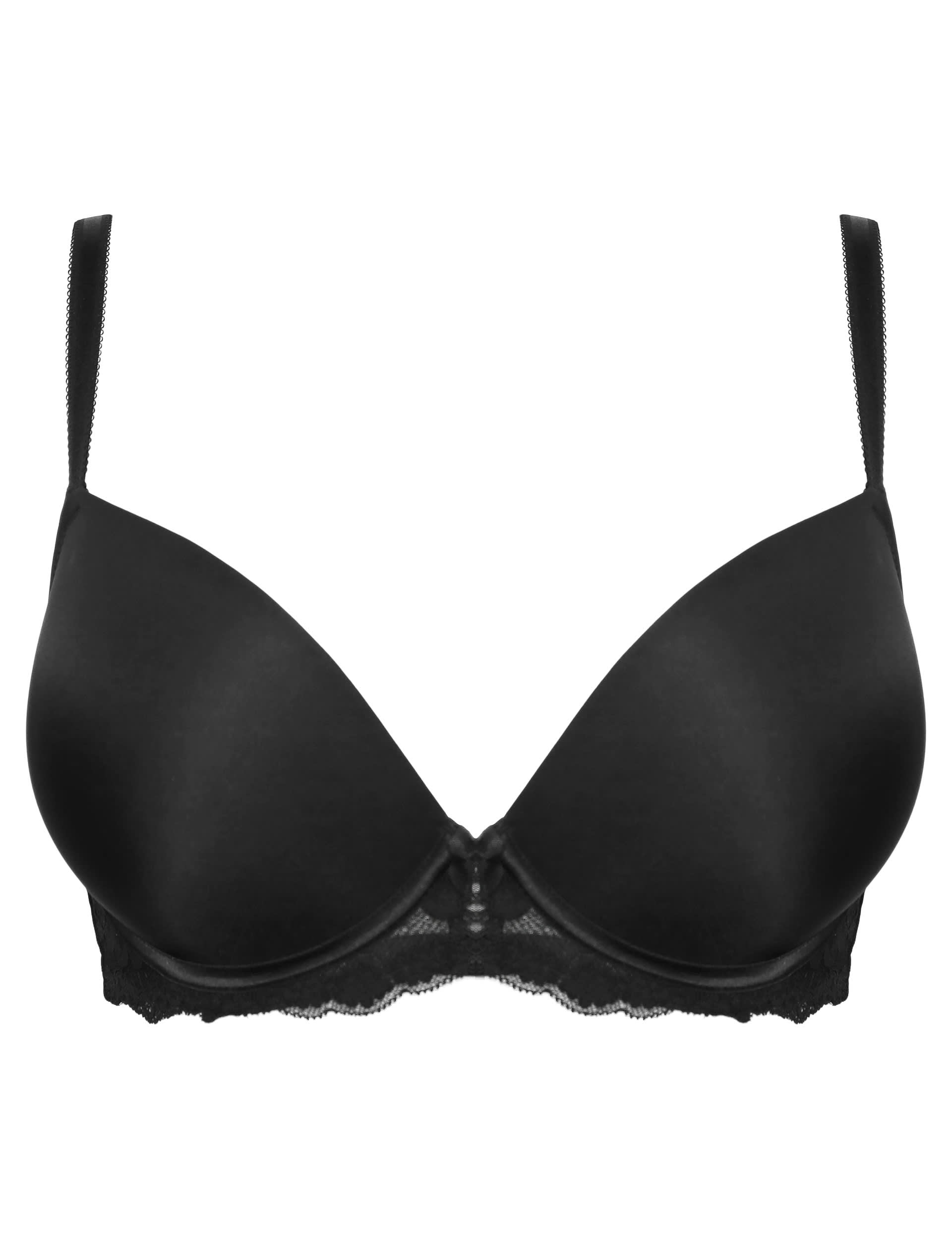 Pour Moi Women's Fleur Padded Push-Up Plunge Bra - 36E - Black, Black