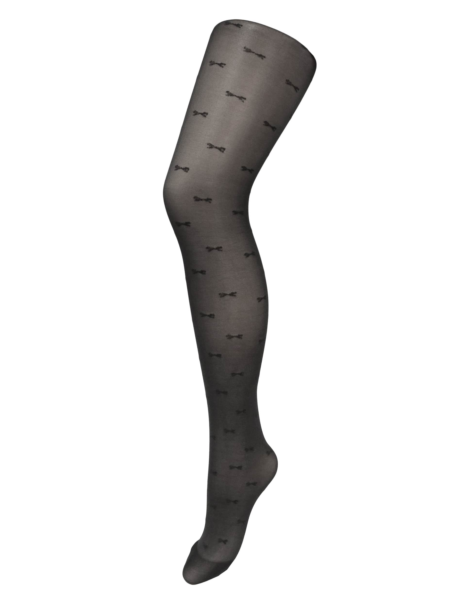 Pour Moi Women's 20 Denier Bow Luxe Pattern Tights - M - Black, Black