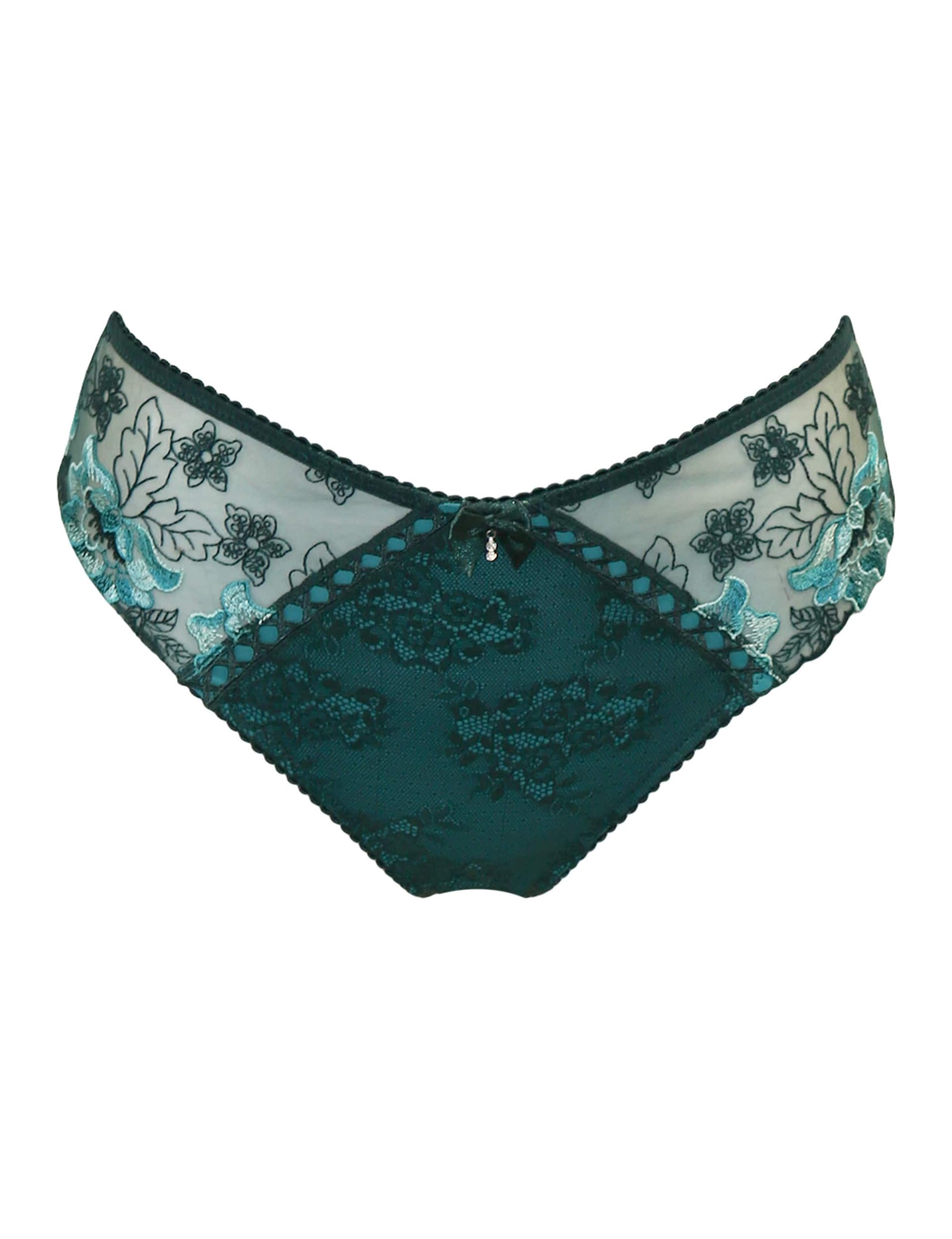 Pour Moi Women's Sofia Embroidered Lace Bikini Knickers - 8 - Green Mix, Green Mix