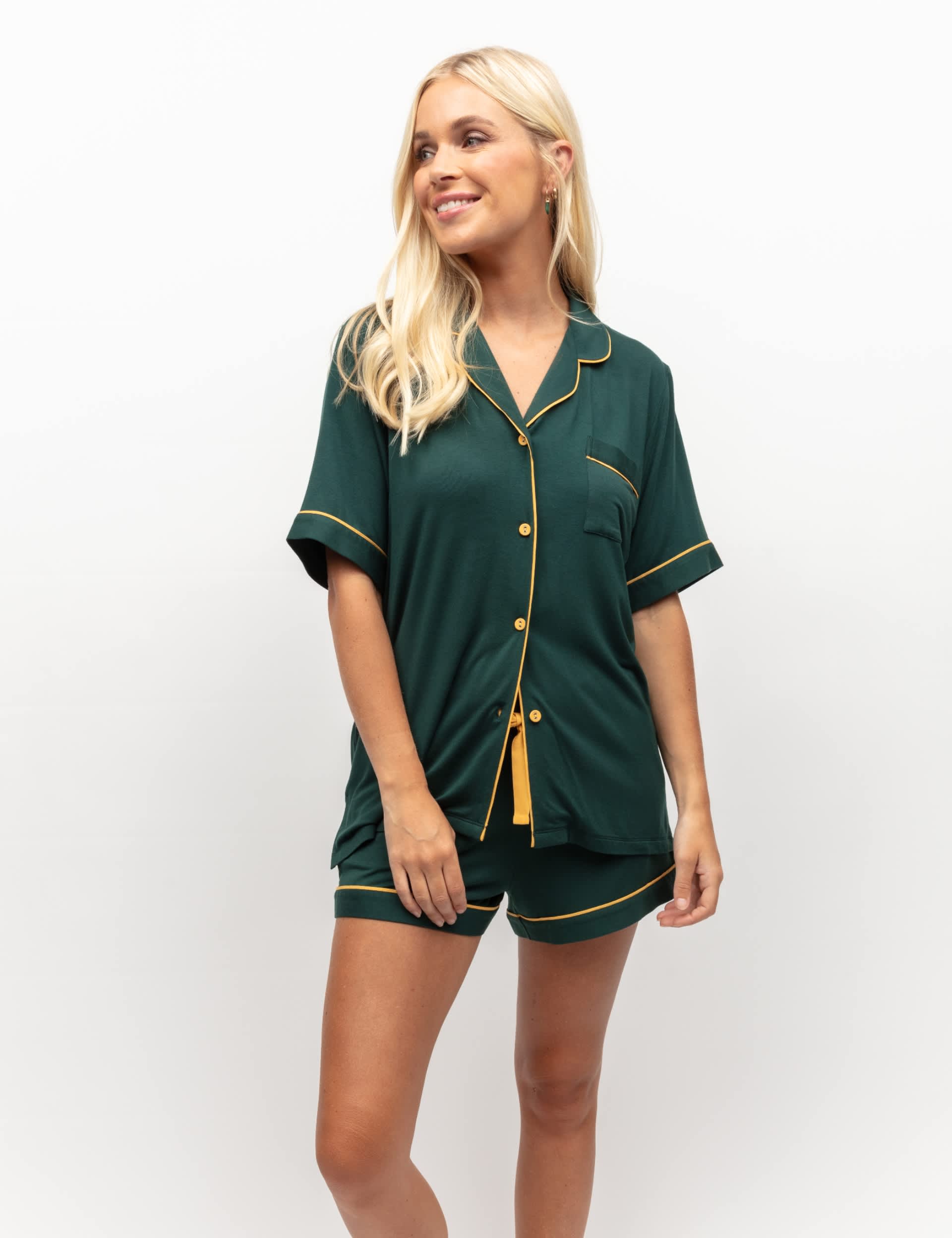 Cyberjammies Women's Modal Rich Shortie Set - 22 - Dark Green, Dark Green