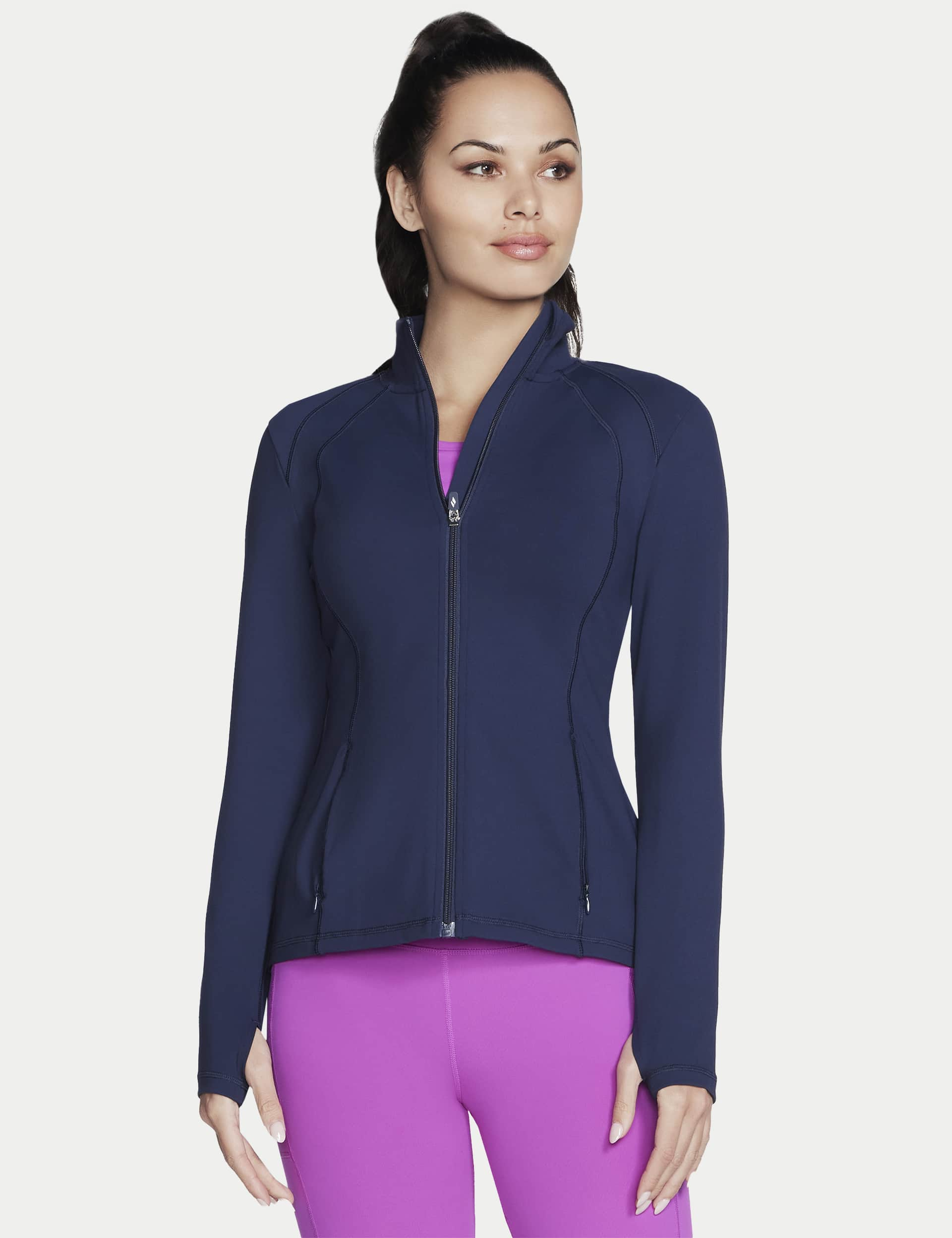 Skechers Women's Gowalk Zip Up Sports Jacket - M - Navy, Black,Purple,Navy