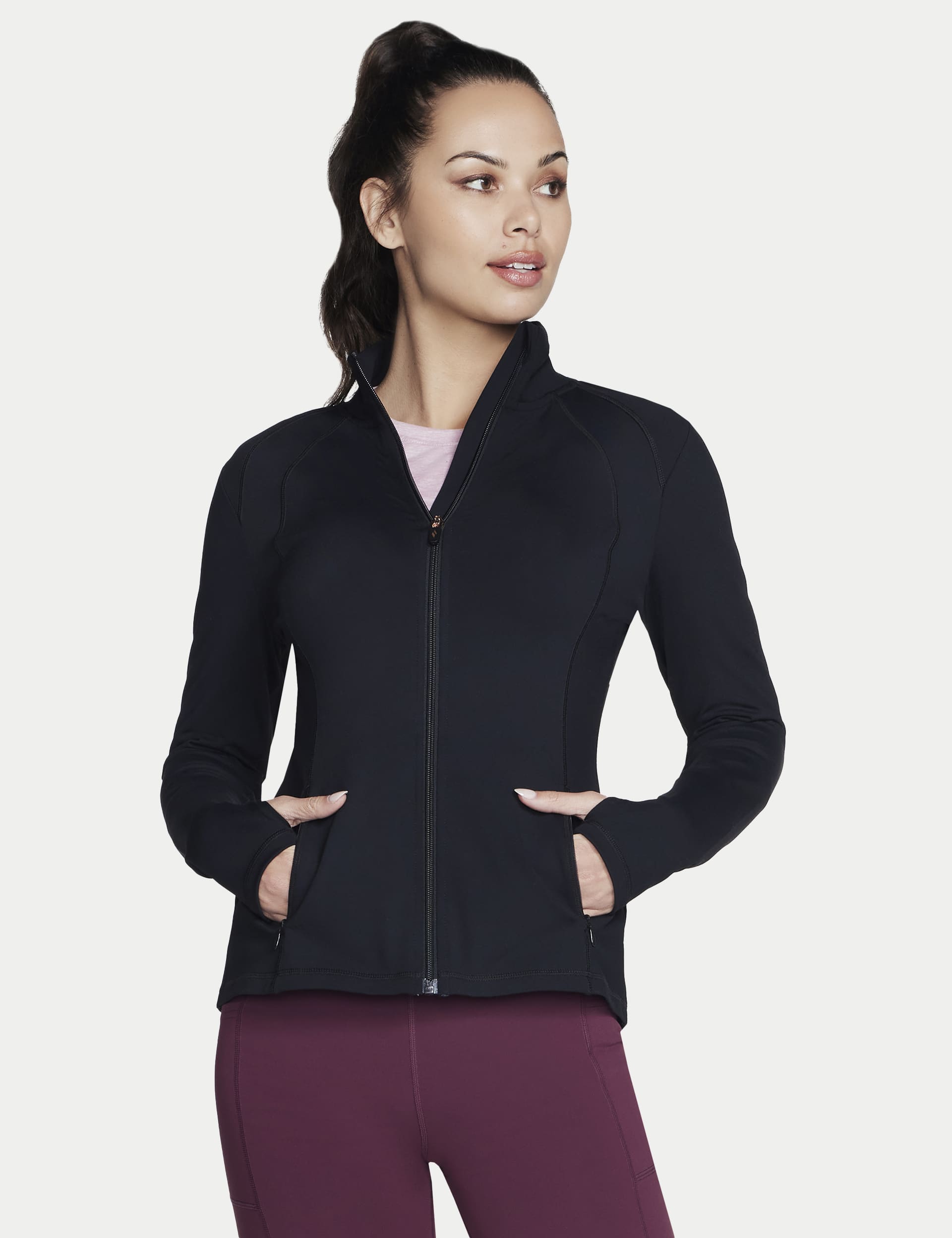 Skechers Women's Gowalk Zip Up Sports Jacket - M - Black, Purple,Navy,Black