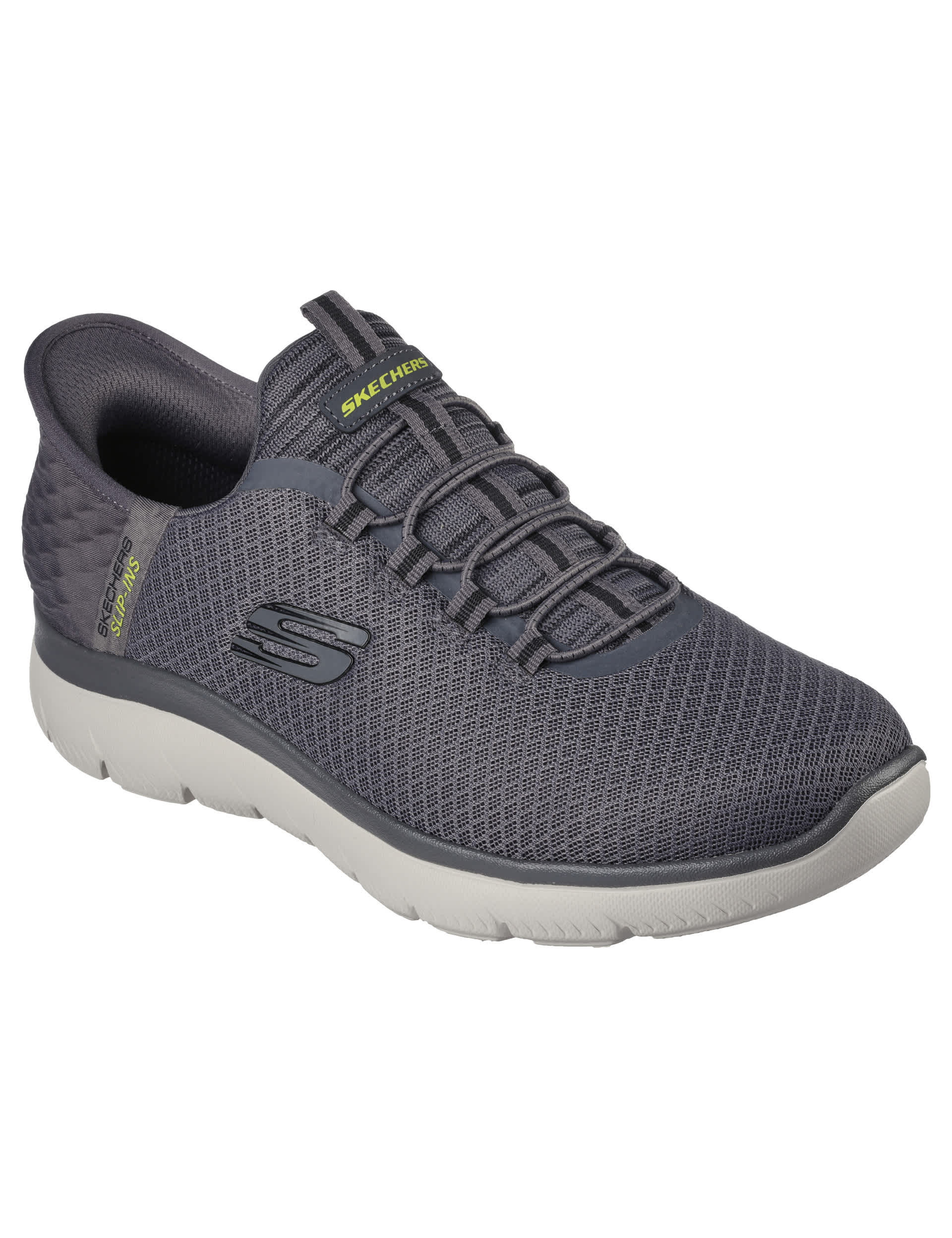 Skechers Men's Summits High Range Slip-ins Trainers - 9 - Grey, Grey,Black