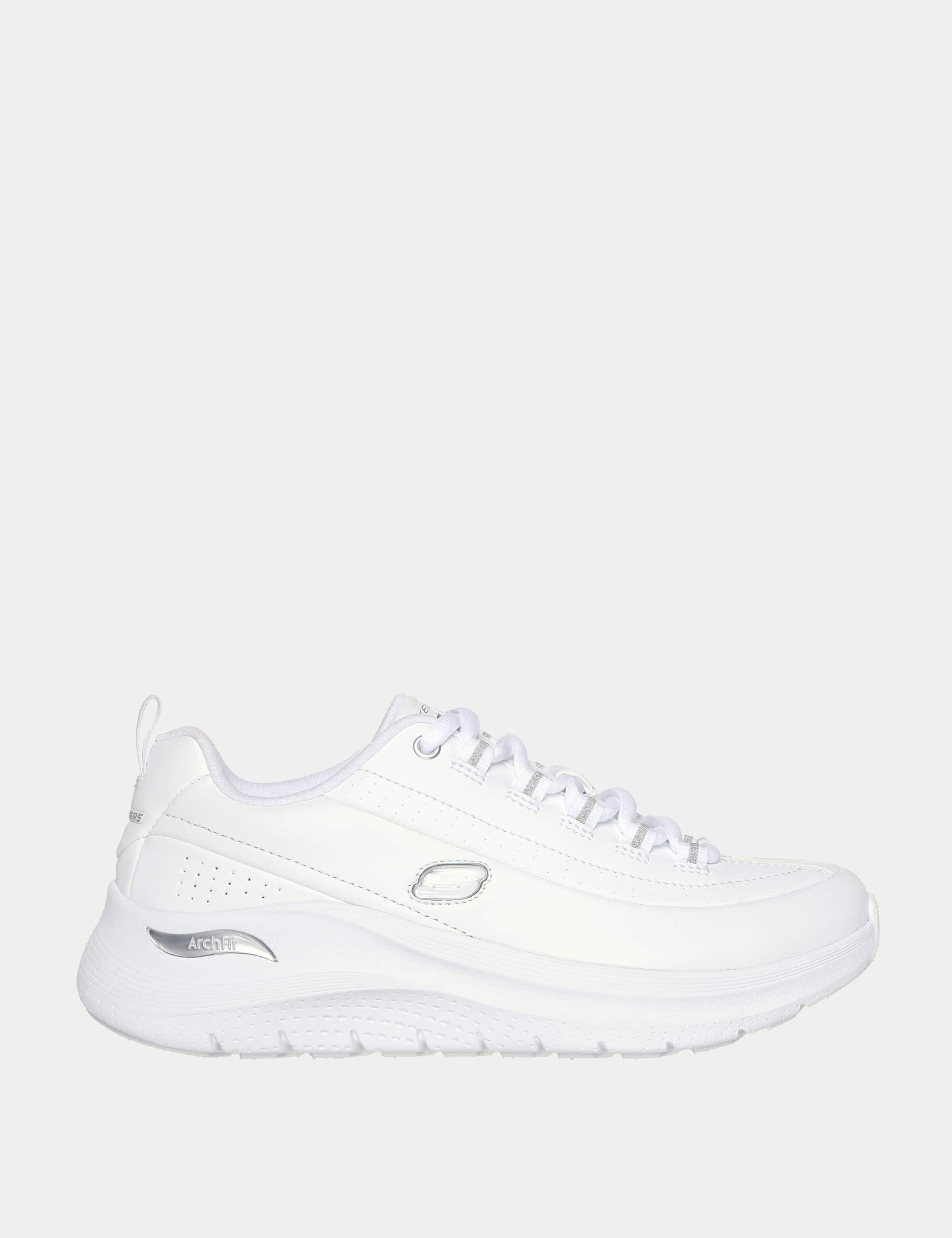 Skechers Women's Leather Arch Fit 2.0 Star Bound Lace Up Trainers