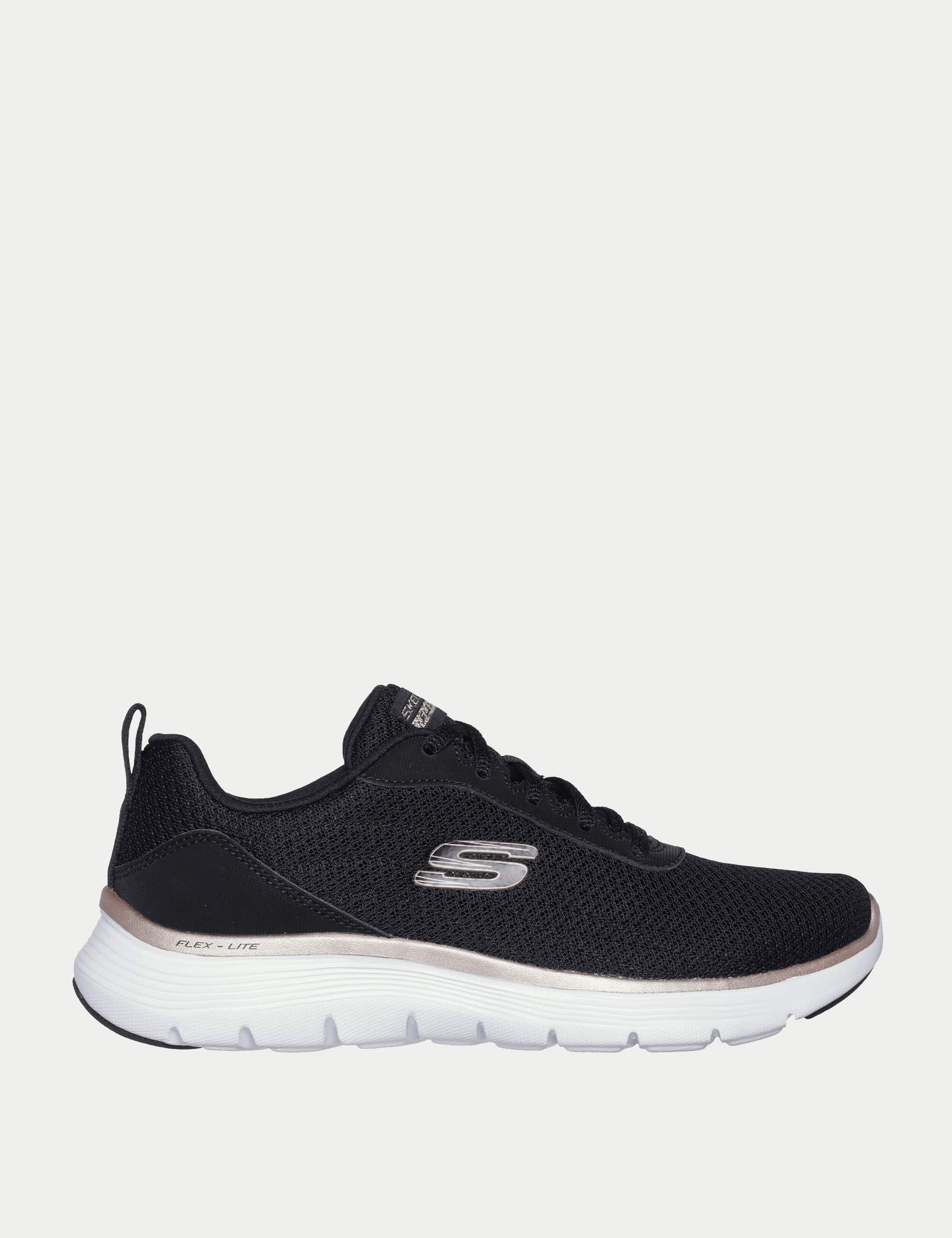 Skechers Women's Flex Appeal 5.0 Lace Up Trainers - 6 - Black Mix, Black Mix,White