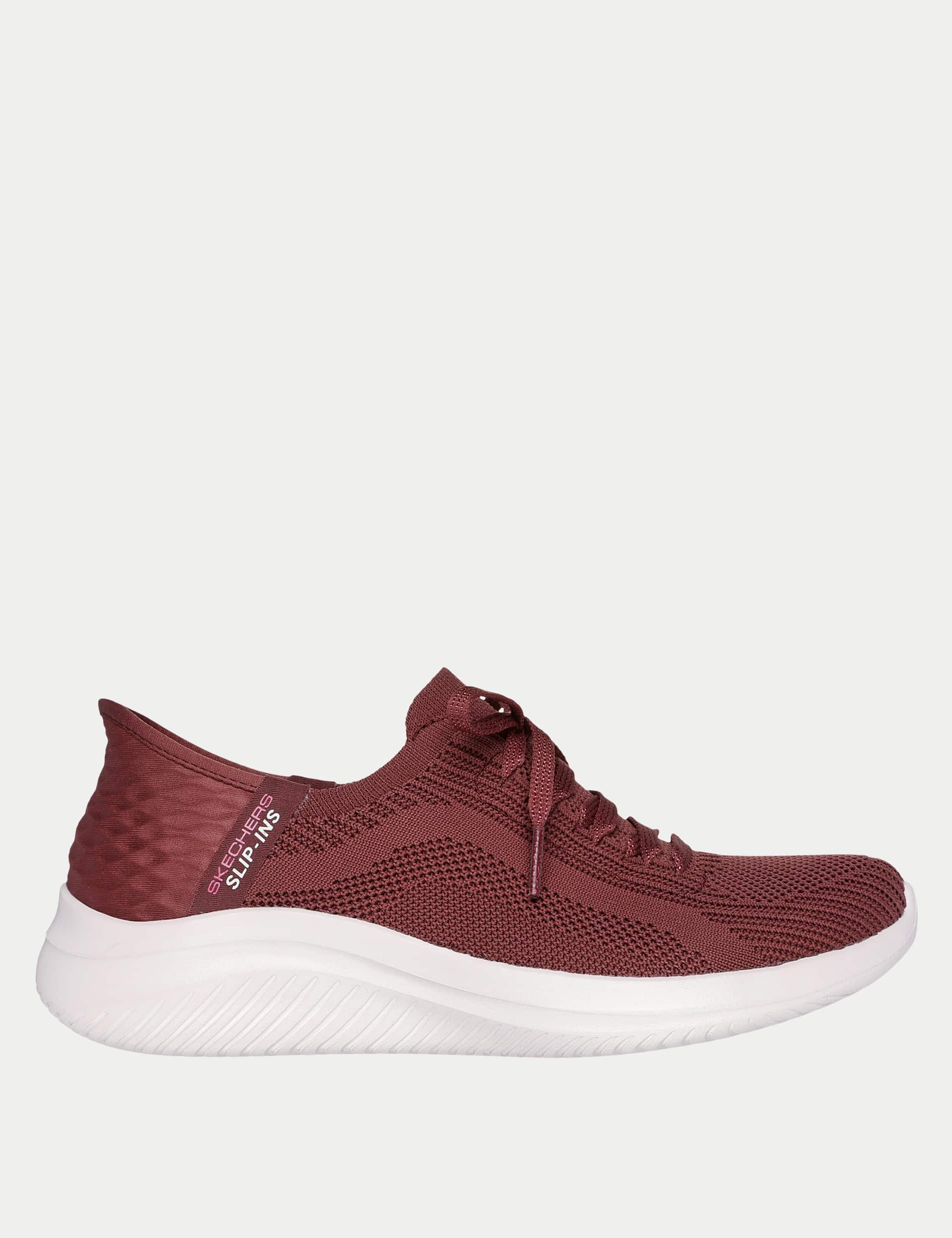 Skechers Women's Ultra Flex 3.0 Brilliant Path Wide Fit Slip-ins Trainers - 5 - Burgundy, Burgundy,B