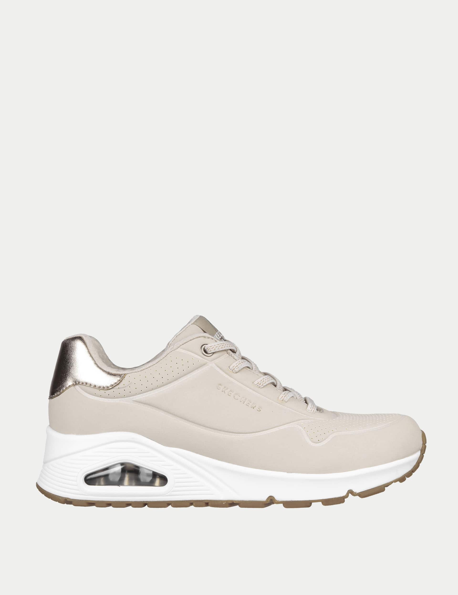 Skechers Women's Uno Shimmer Away Lace Up Platform Trainers