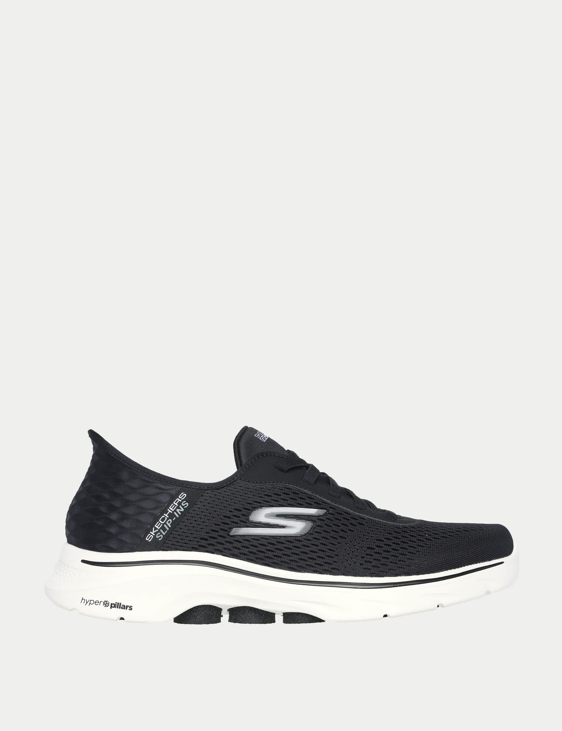 Skechers Men's Go Walk 7 Free Hand Slip-ins Trainers - 9 - Black Mix, Black Mix,Navy Mix,Grey Mix