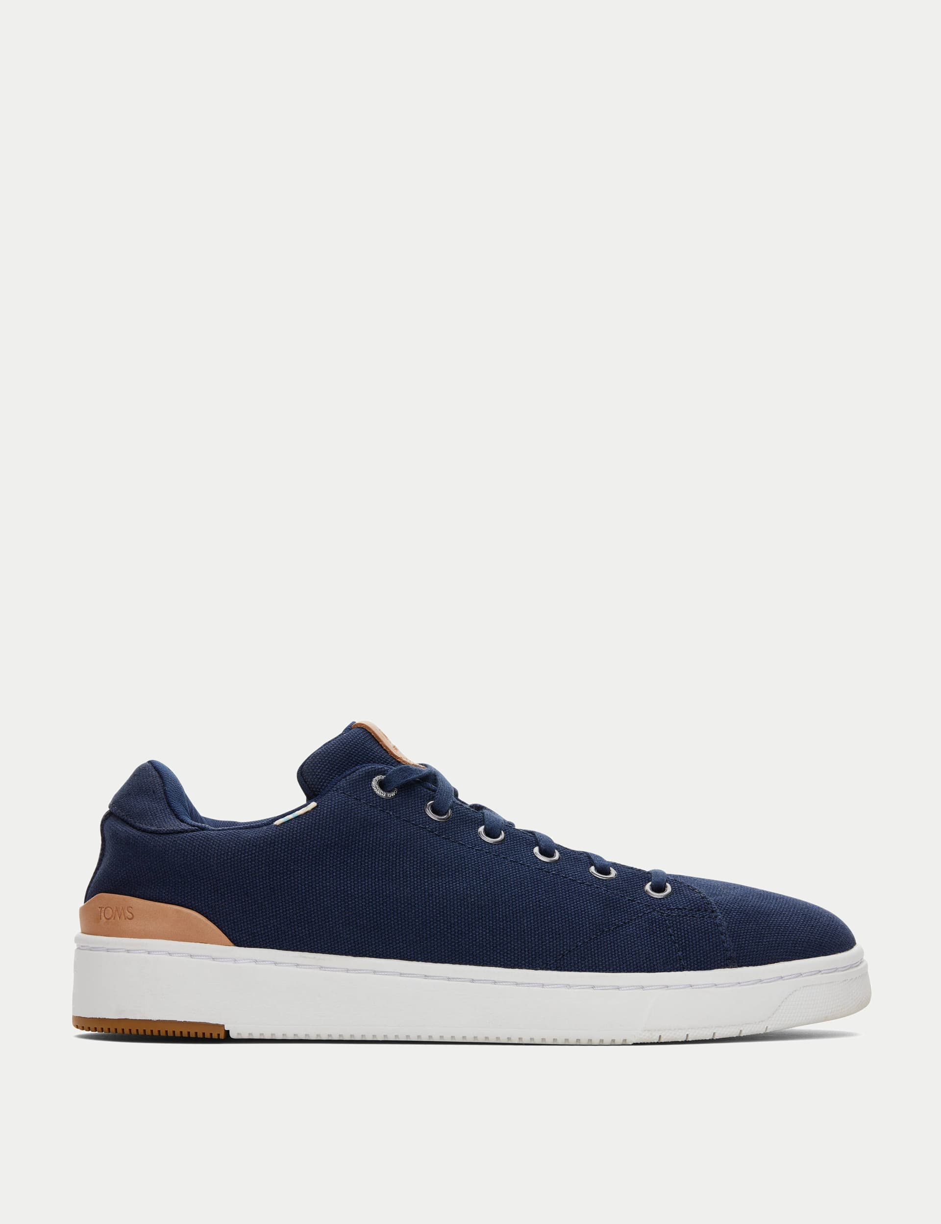 Toms Men's TRVL LITE 2.0 Low Canvas Trainers - 9 - Navy, Navy,Cream