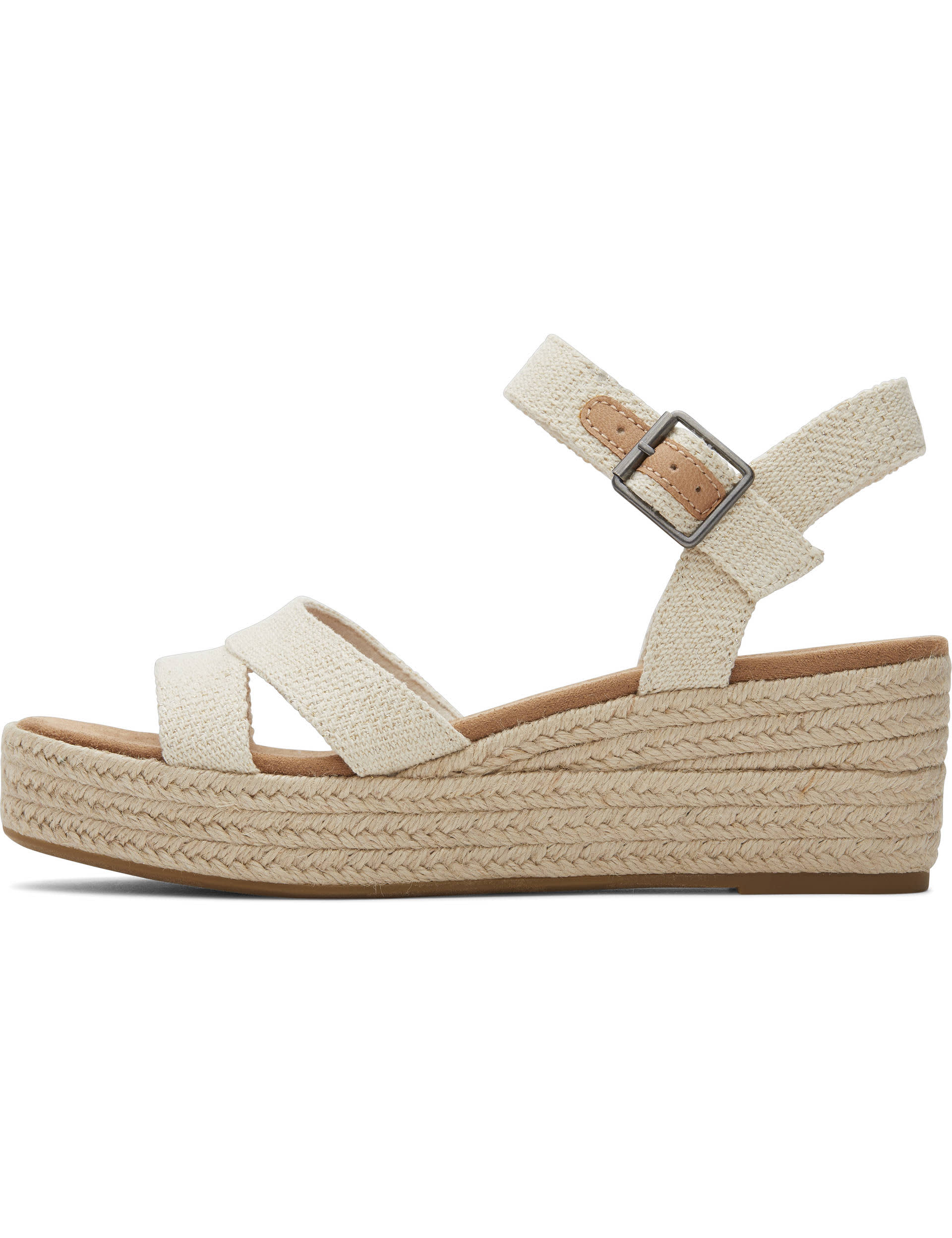 Toms Women's Ankle Strap Wedge Sandals - 5.5 - Natural, Natural