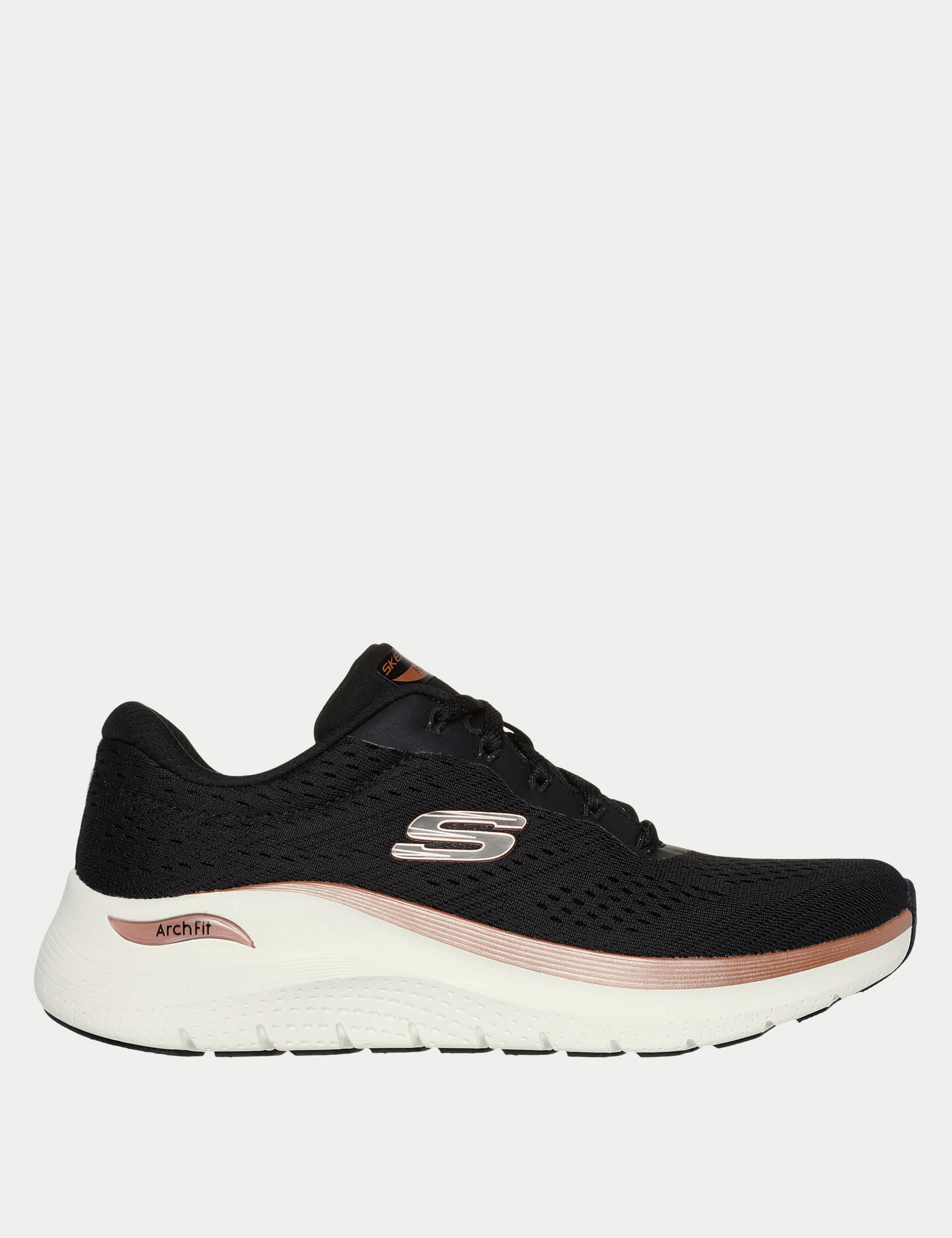 Skechers Women's Arch Fit 2.0 Glow The Distance Trainers - 6 - Black Mix, Black Mix,White