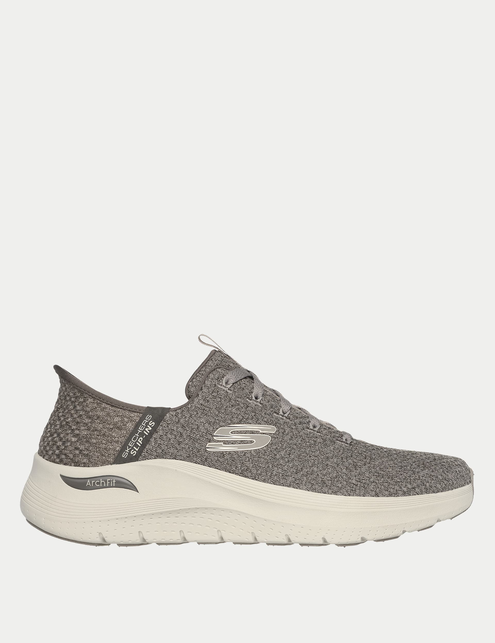 Skechers Men's Arch Fit 2.0 Look Ahead Slip-On Trainers - 9 - Taupe, Taupe