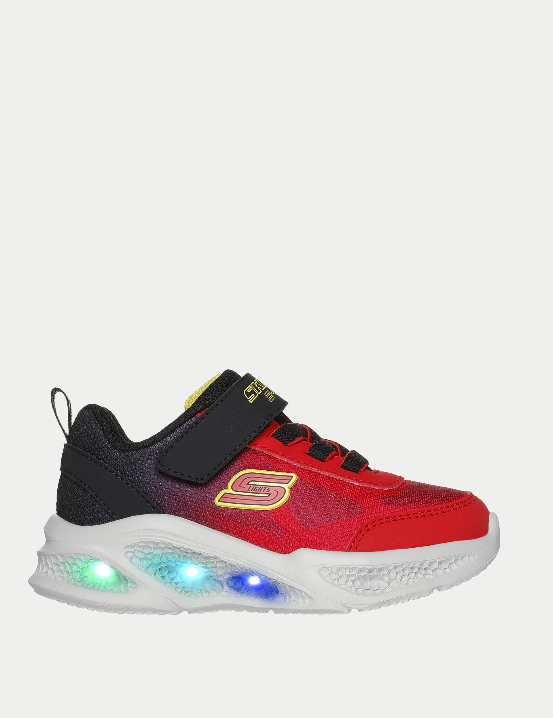 Skechers Kids Meteor-Lights Krendox Trainers (4 Small - 9 Small) - 4S - Red, Red